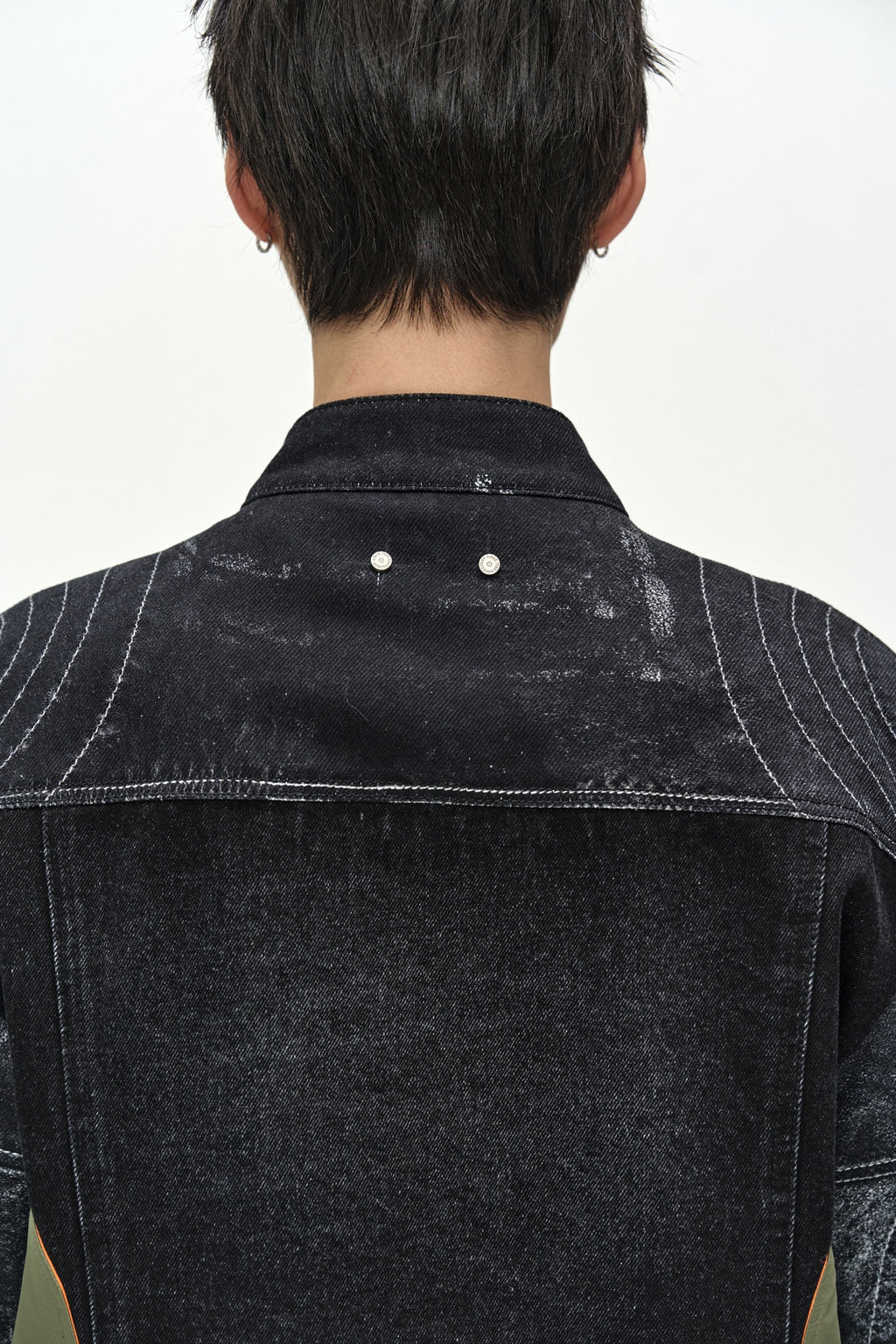 Andersson Bell - Nylon Patch Racing Denim Combo Jacket (black) (Black) product image 8 | TRAB K-Fashion Australia