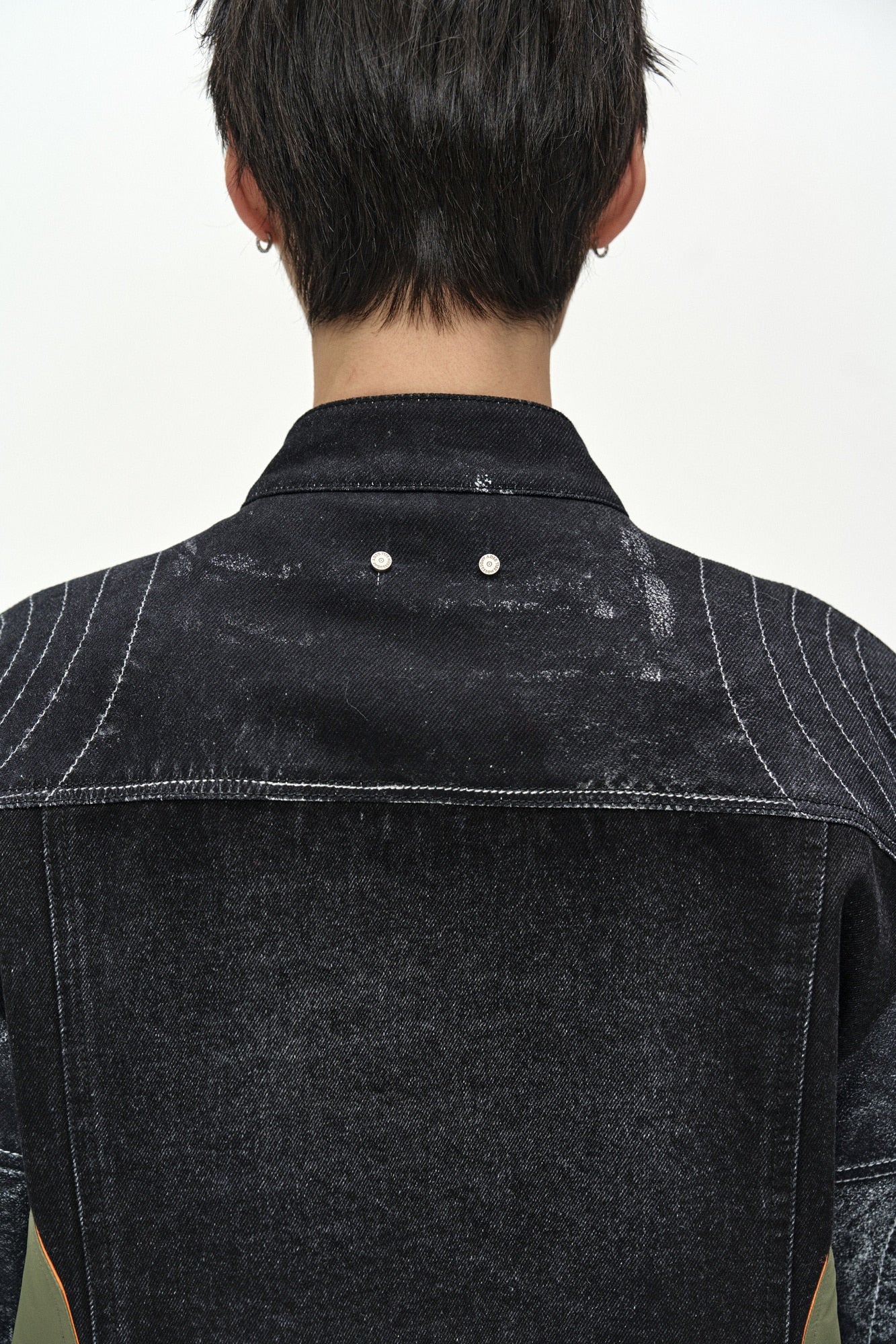 Andersson Bell - Nylon Patch Racing Denim Combo Jacket (black) (Black) product image 8 | TRAB K-Fashion Australia