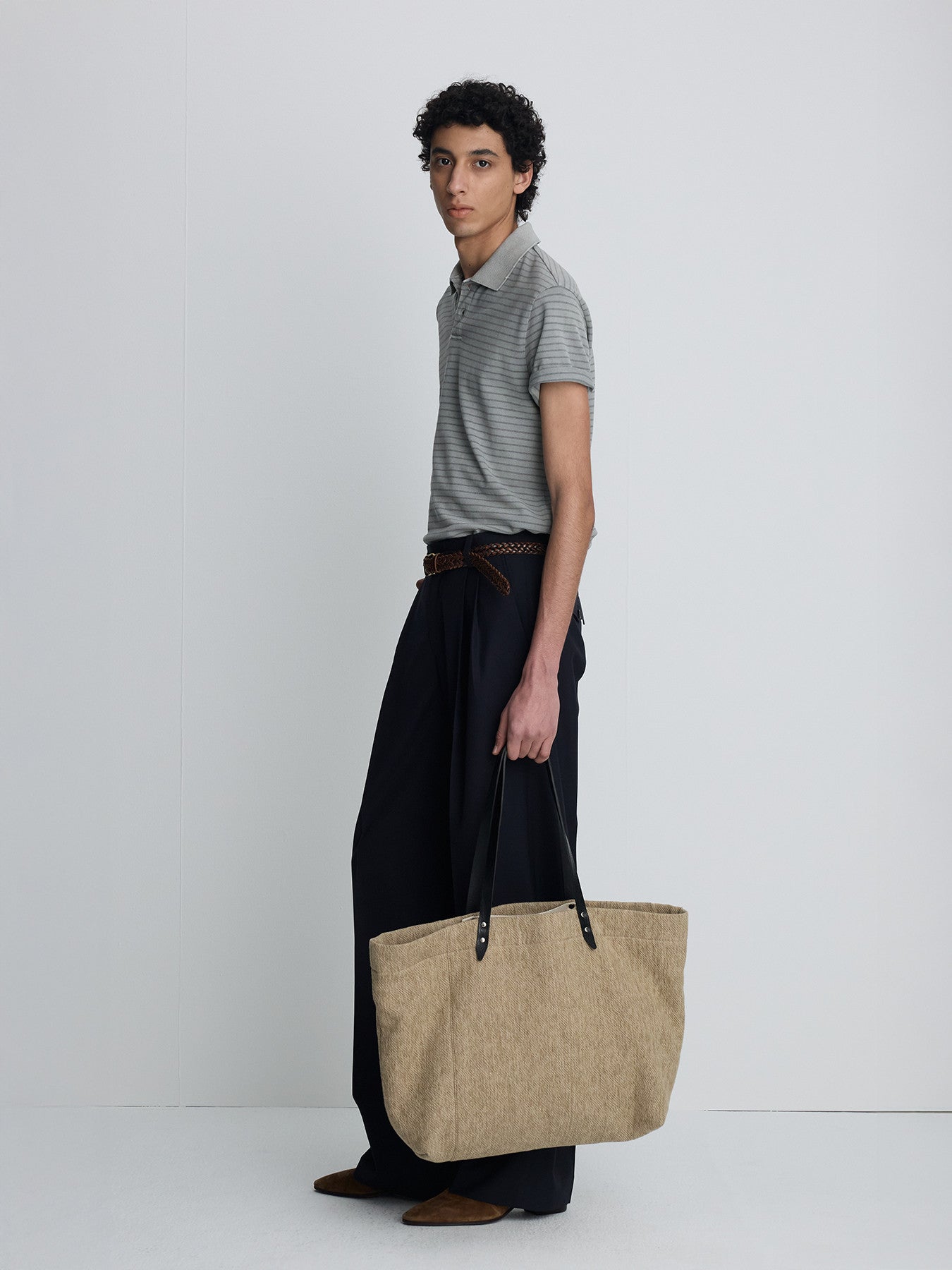 Tonywack - Garment Dyed Stripe Piqué Polo (Faded Grey) product image 3 | TRAB K-Fashion Australia