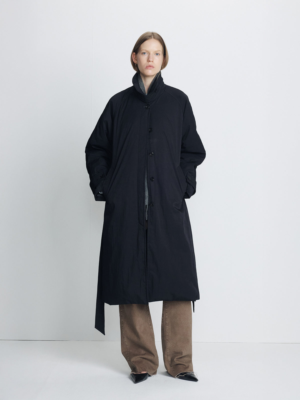 Tonywack - Tailored Trench Puffer Coat (Black) product image 2 | TRAB K-Fashion Australia