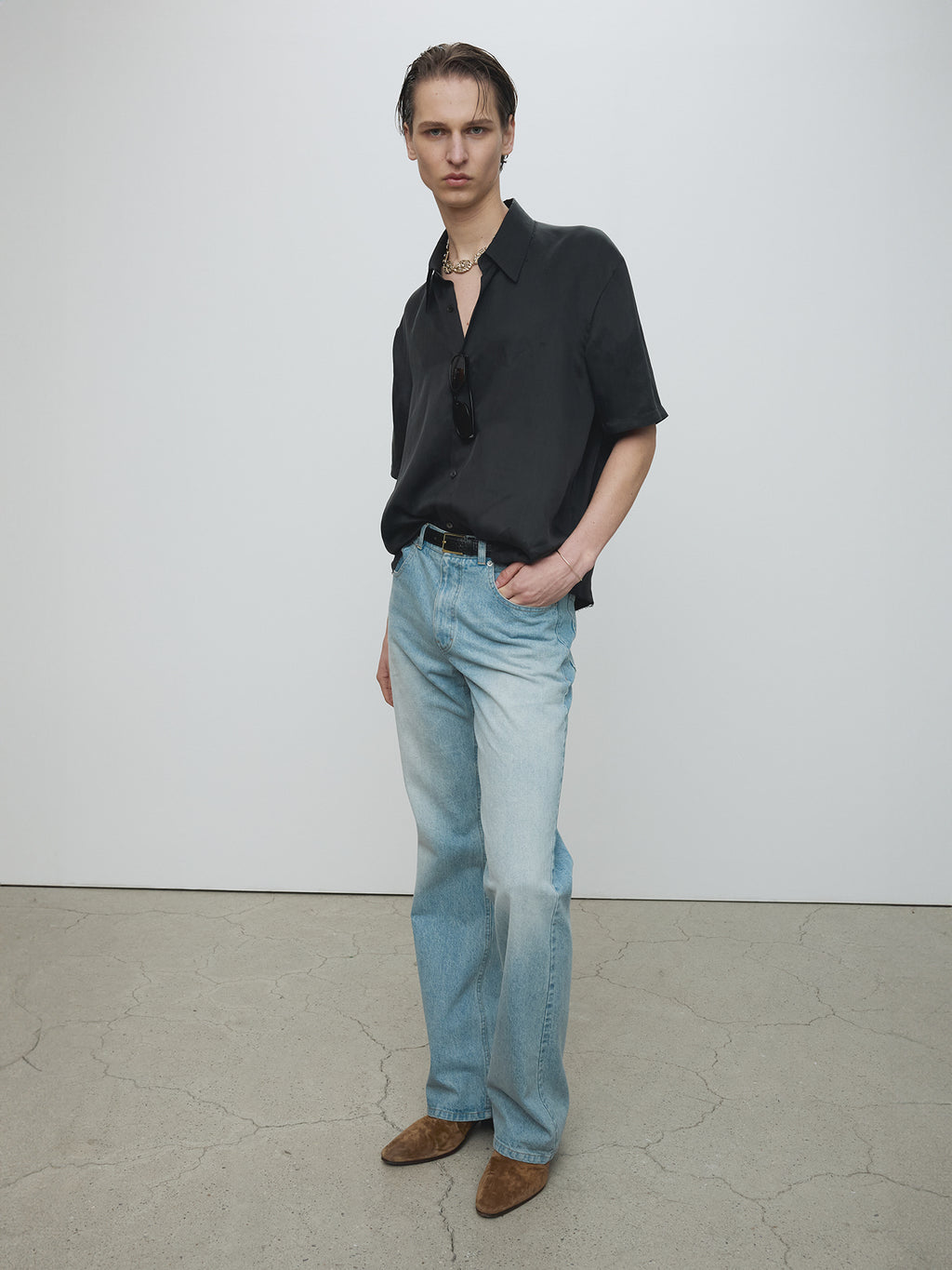 Tonywack - Fluid Cupro Shirt Japanese Fabric (Carbon) product image 4 | TRAB K-Fashion Australia