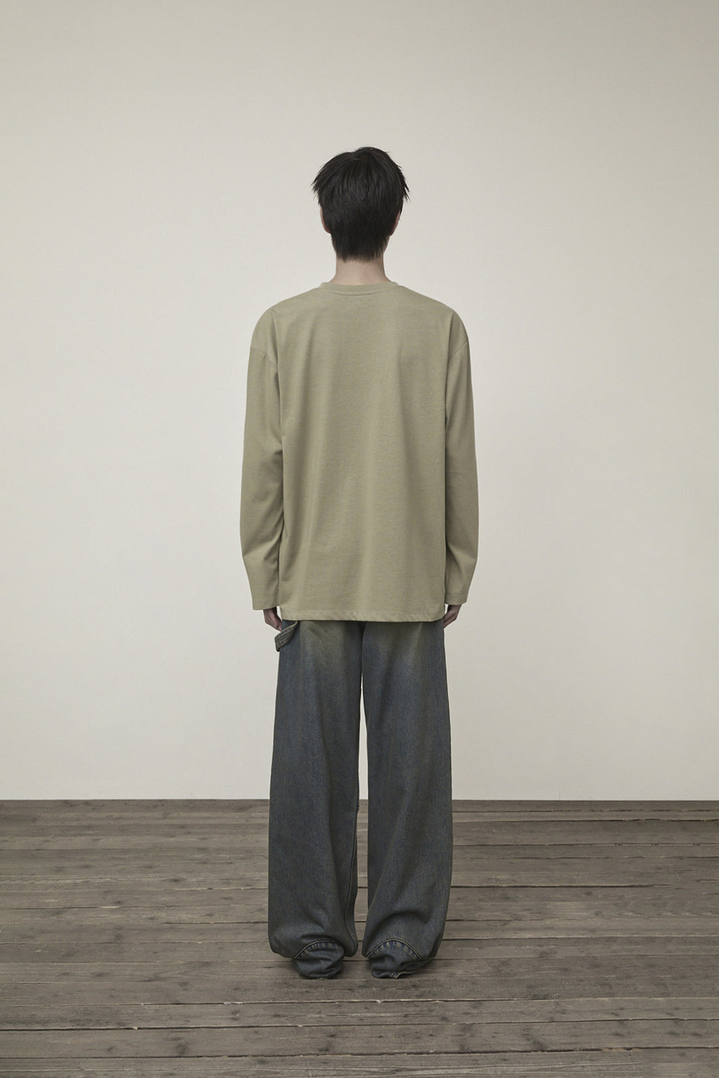 Matin Kim - Tuck Point Long Sleeve Top (Light Khaki) product image 7 | TRAB K-Fashion Australia