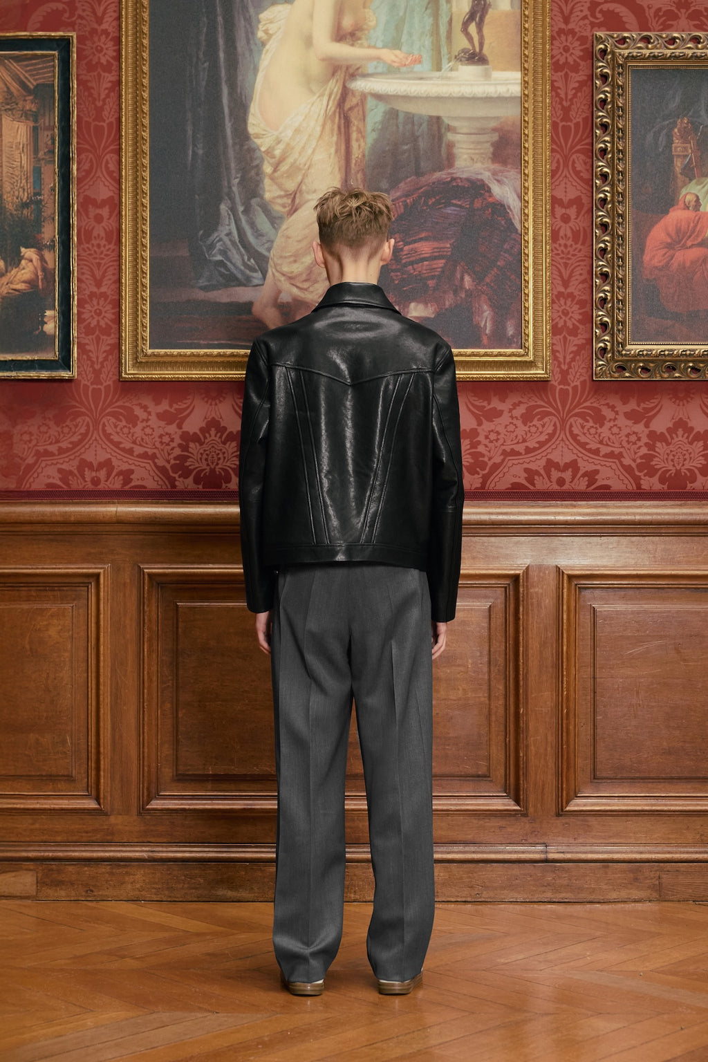 STU - Lambskin Button Leather Jacket (Black) product image 2 | TRAB K-Fashion Australia
