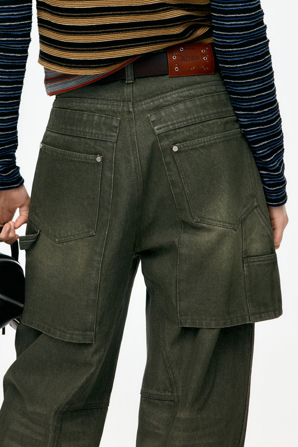 Andersson Bell - Unisex Raptor Layered Wide-Leg Jeans (Washed Green) product image 13 | TRAB K-Fashion Australia
