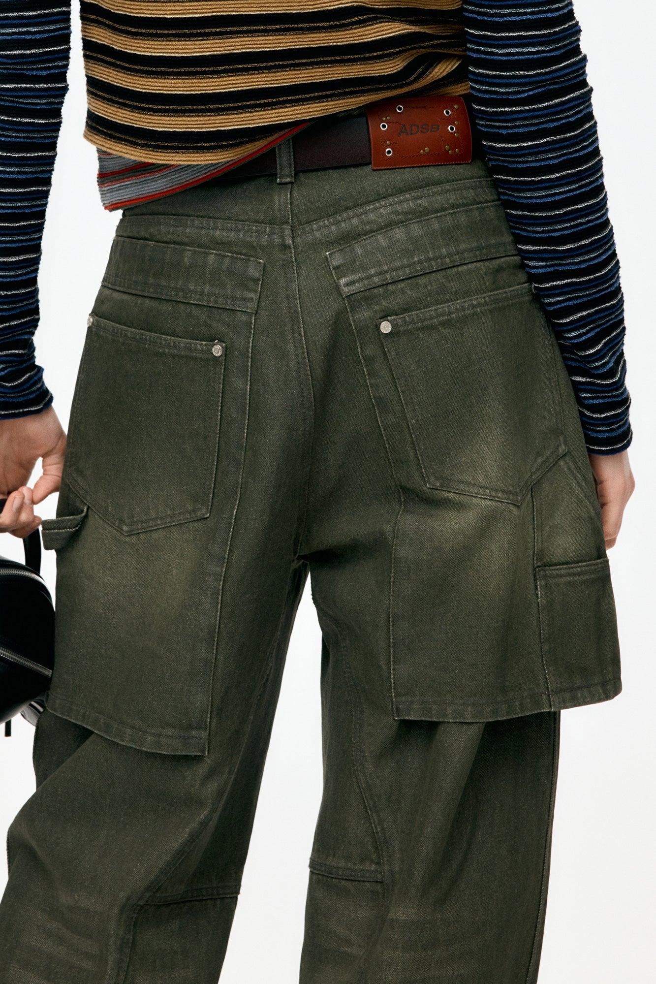 Andersson Bell - Unisex Raptor Layered Wide-Leg Jeans (Washed Green) product image 13 | TRAB K-Fashion Australia