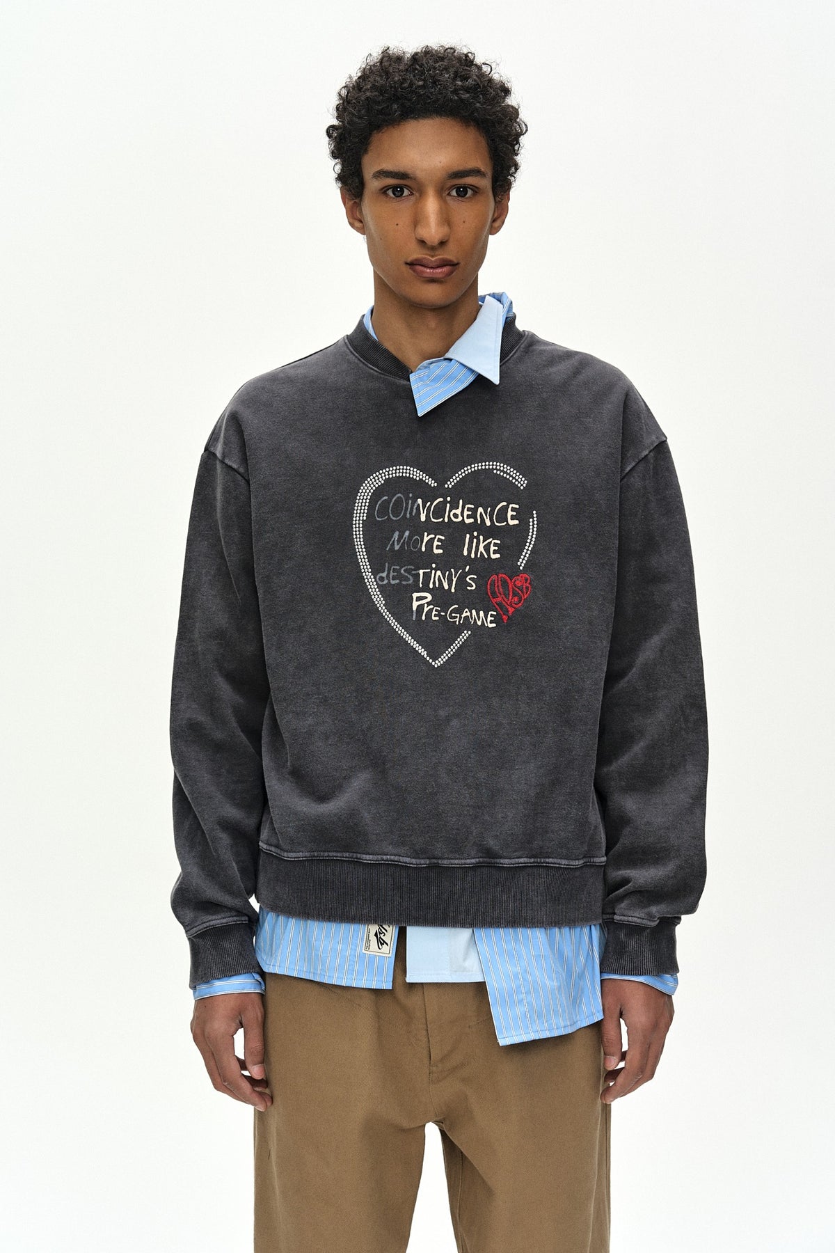 Andersson Bell - (essential) Unisex Heart Fix Sweatshirt (Charcoal) product image 1 | TRAB K-Fashion Australia