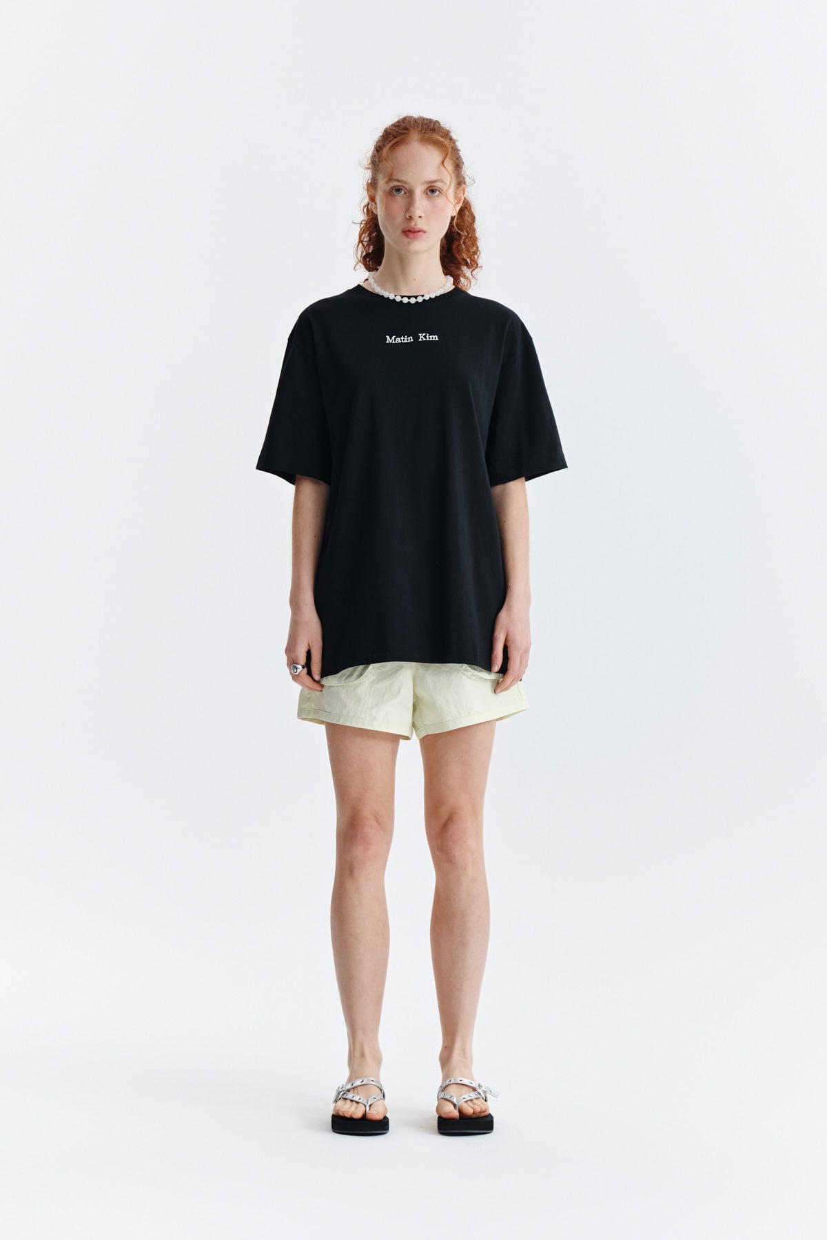 Matin Kim - Embroidery Small Logo Oversize Top (Black) product image 11 | TRAB K-Fashion Australia