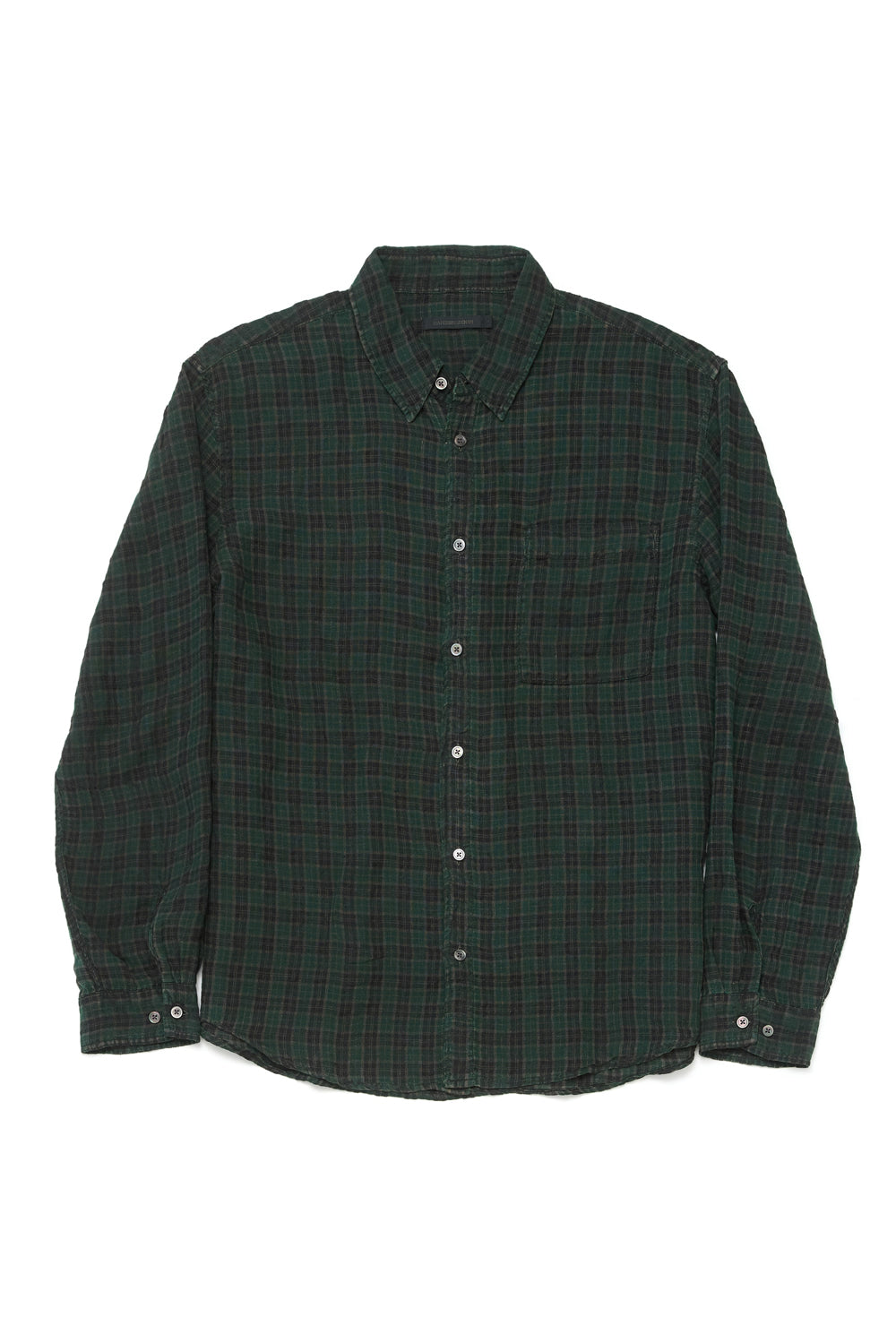 Hatchingroom - Museum Shirt Check Linen Dyed Dark (Green) product image 1 | TRAB K-Fashion Australia