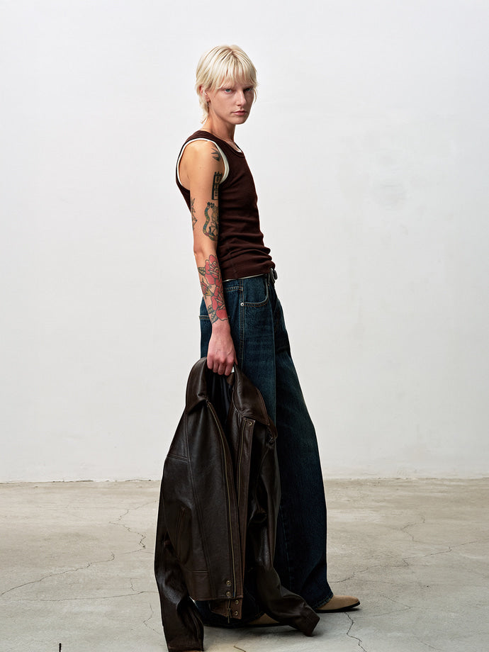 Tonywack - Oversized Wide-Leg Denim Jeans (Washed Mid Blue) product image 8 | TRAB K-Fashion Australia