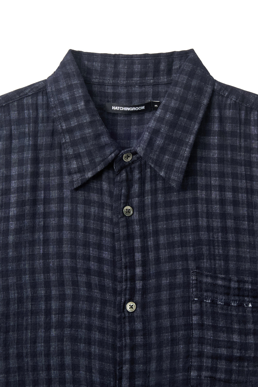 Hatchingroom - Shadow Check Shirt Gingham Check (Dark Navy) product image 3 | TRAB K-Fashion Australia