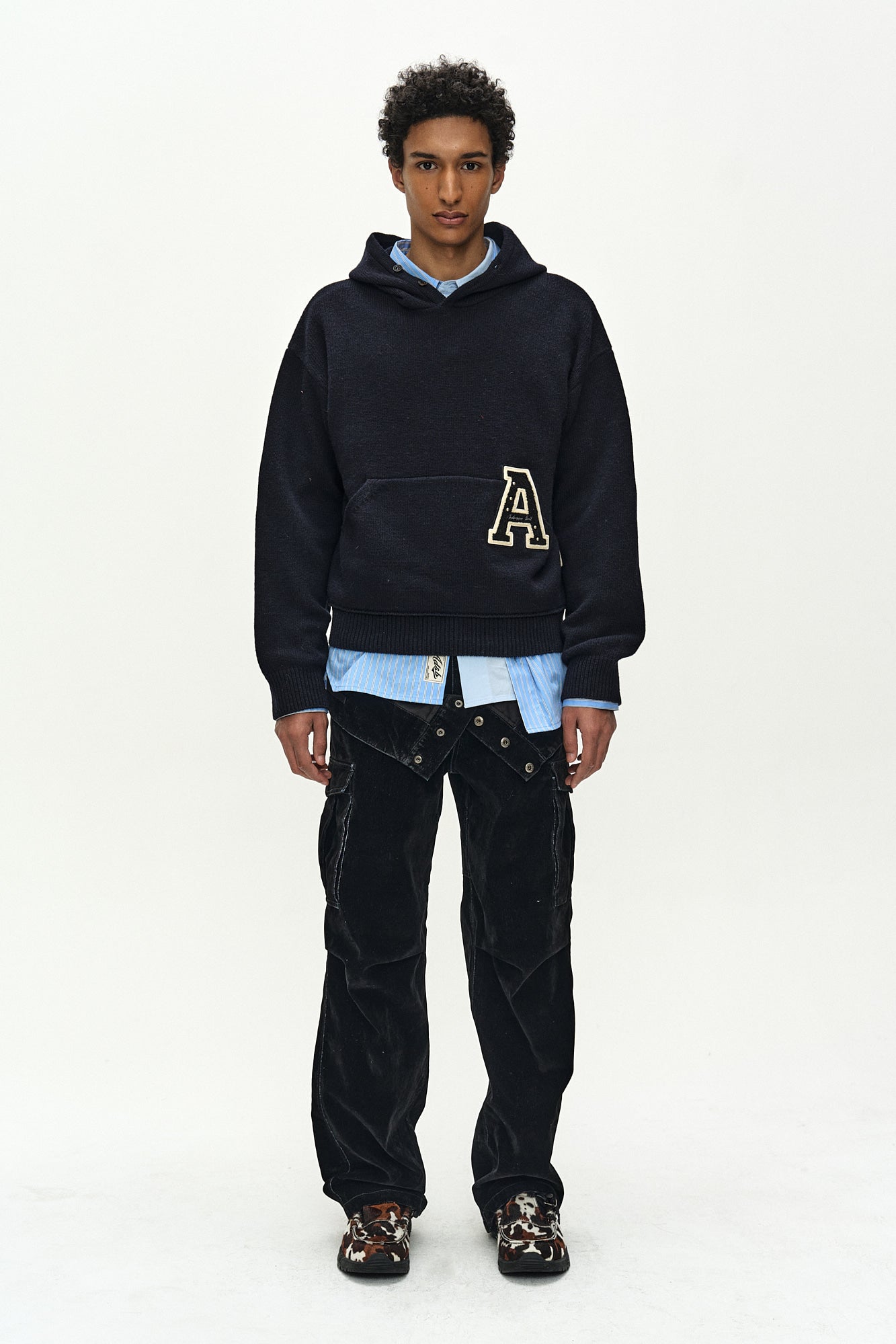 Andersson Bell - (essential) Unisex Varsity Patch Hoodie (dark Navy) (Dark Navy) product image 2 | TRAB K-Fashion Australia