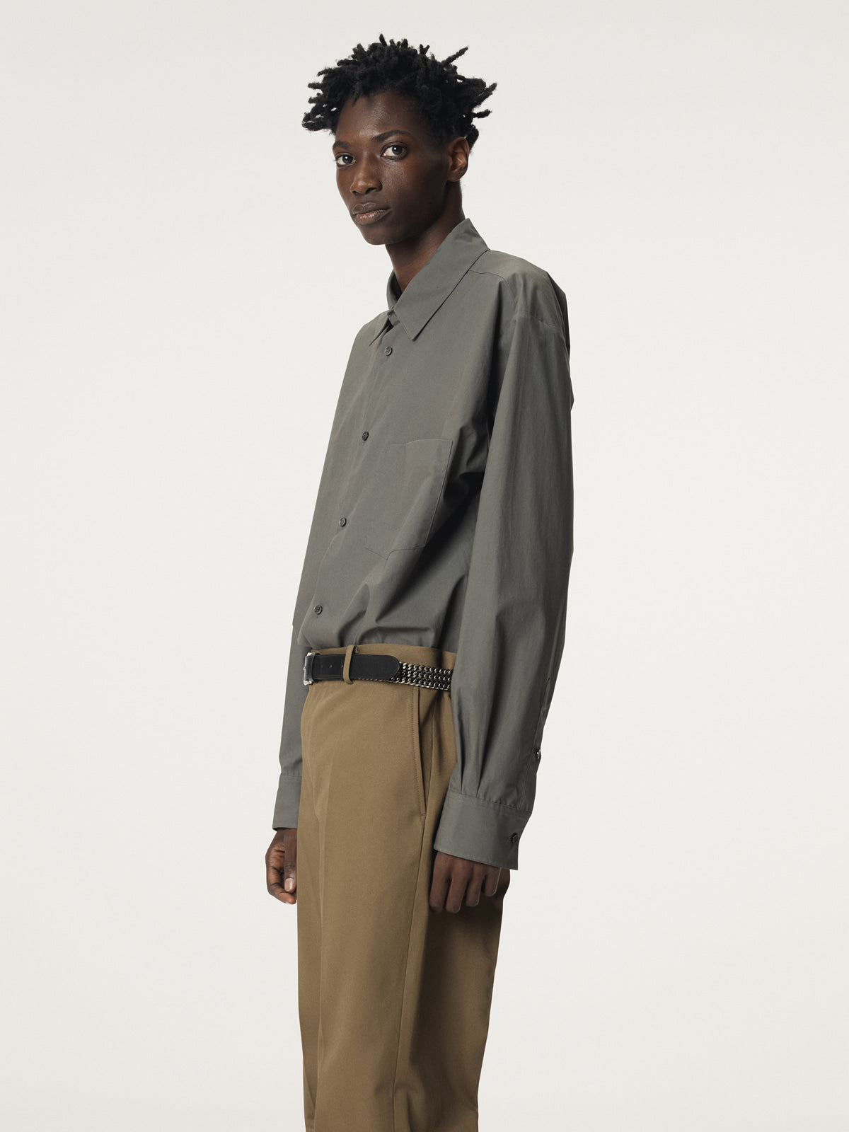 Recto - Powdery Cotton Classic Shirt (Khakish Grey) product image 6 | TRAB K-Fashion Australia