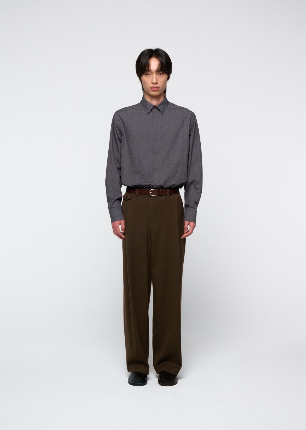 Amomento - Tapered wool pants (Brown) product image 2 | TRAB K-Fashion Australia