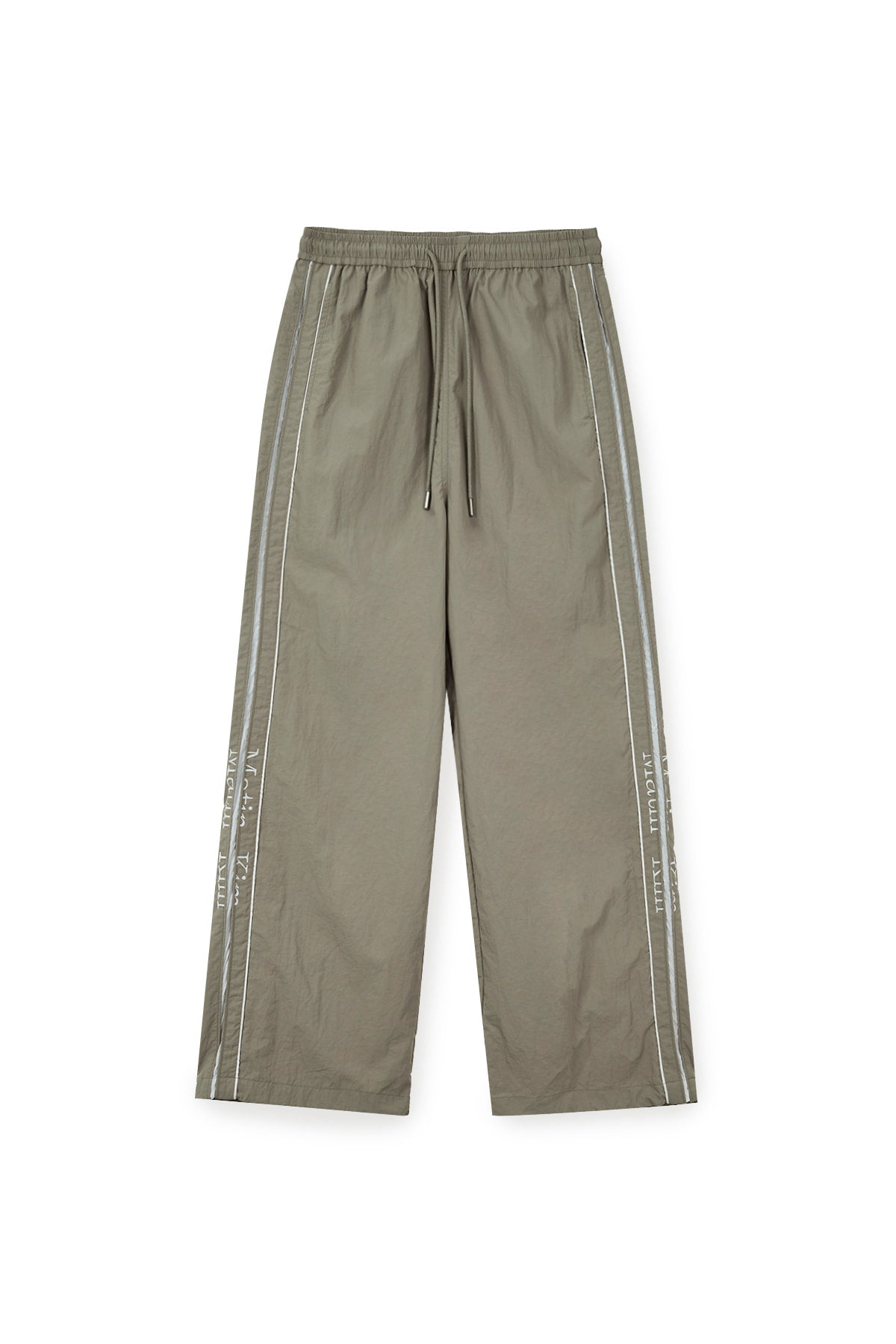 Matin Kim - Side Logo Wide Track Pants (Khaki) product image 2 | TRAB K-Fashion Australia