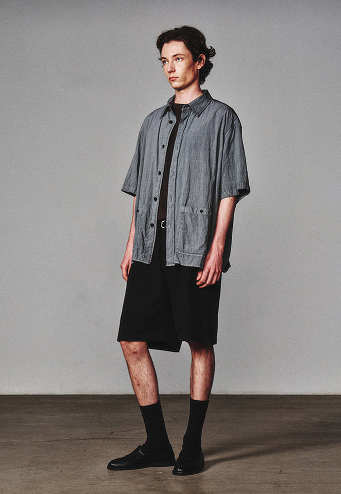 Art if acts - Garment Dyed Two Pocket Half Shirt (Vintage Charcoal) product image 2 | TRAB K-Fashion Australia