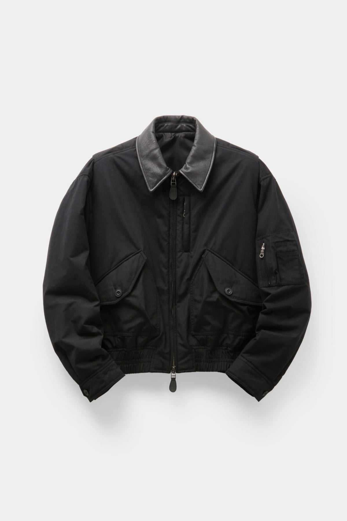 Coor - Leather Collar Mk-3 Flight Jumper (Black) product image 1 | TRAB K-Fashion Australia