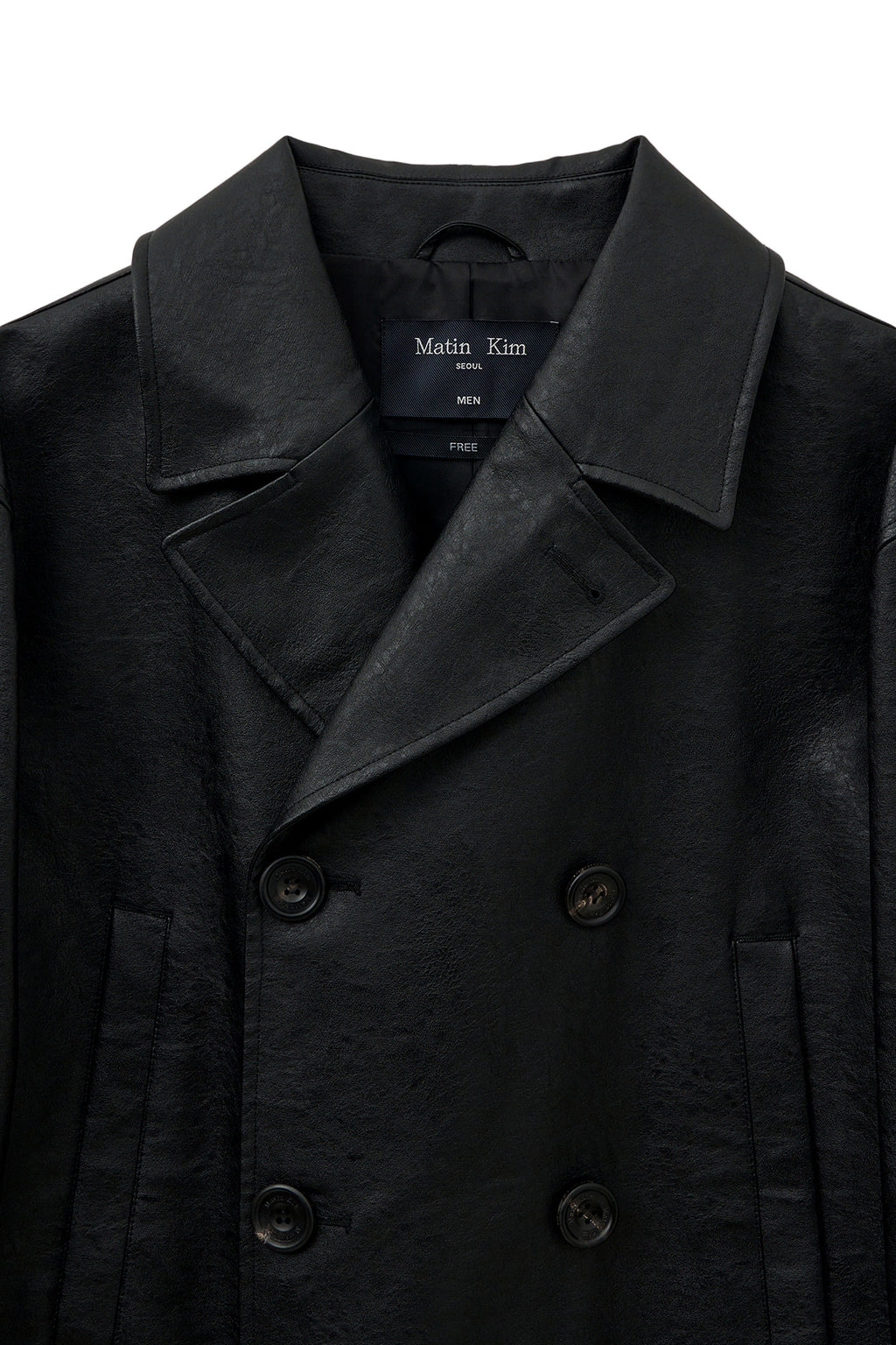 Matin Kim - Faux Leather Double Jacket (Black) product image 3 | TRAB K-Fashion Australia