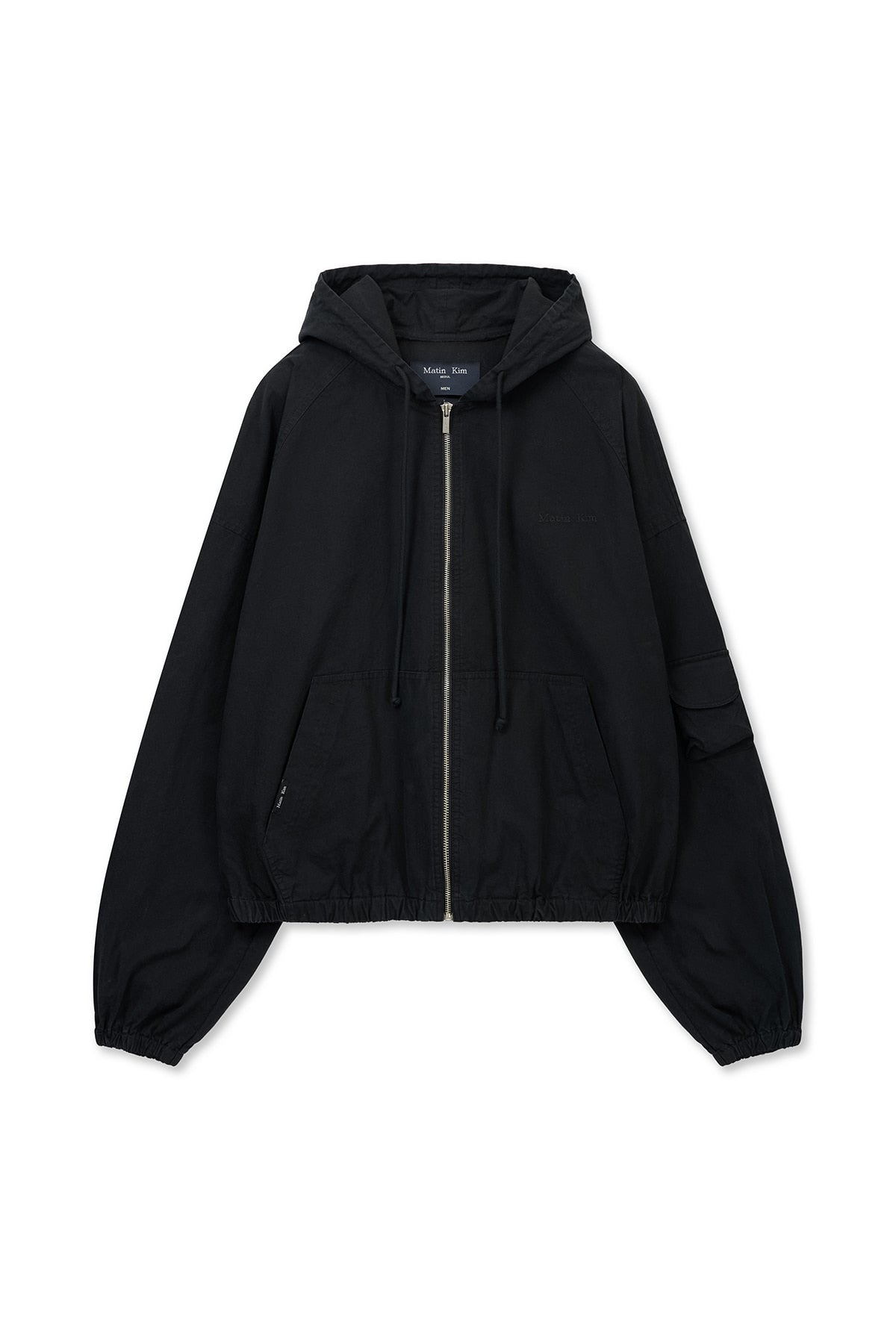 Matin Kim 【正規品】　ブラック　ジップアップ Matin Kim - ウォッシュドコットン フーディ ジップアップ (ブラック