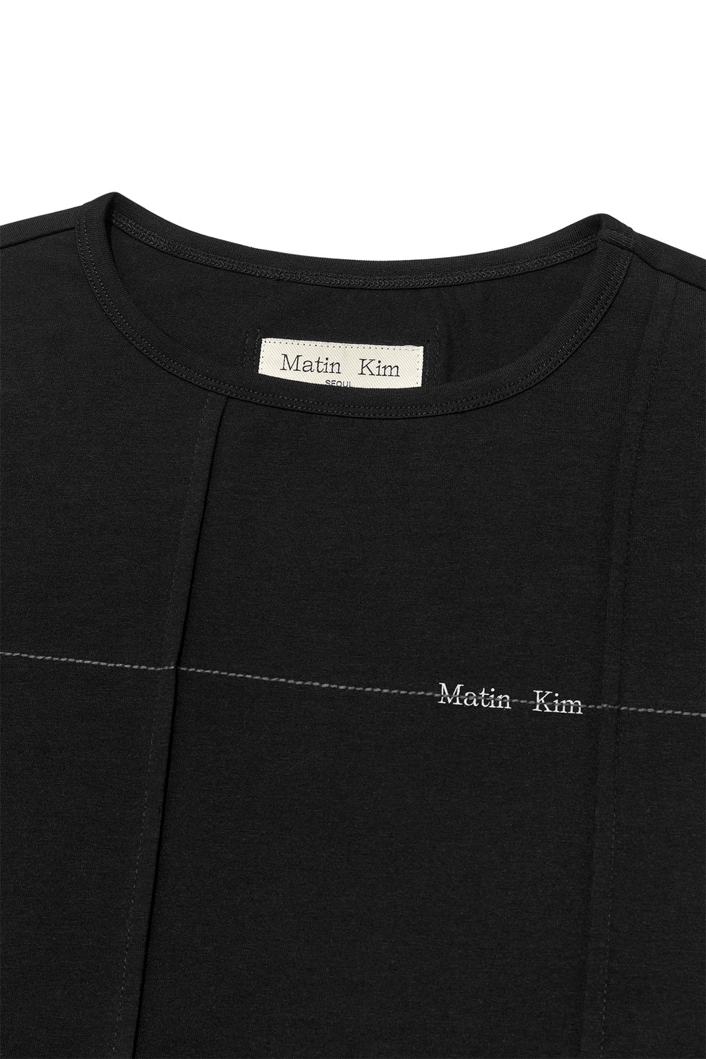 Matin Kim - Tuck Detail Small Logo Top (Black) product image 3 | TRAB K-Fashion Australia