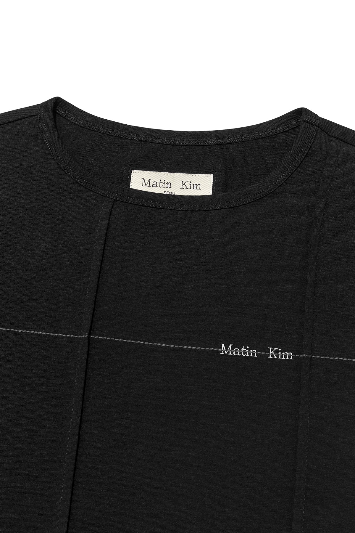 Matin Kim - Tuck Detail Small Logo Top (Black) product image 3 | TRAB K-Fashion Australia