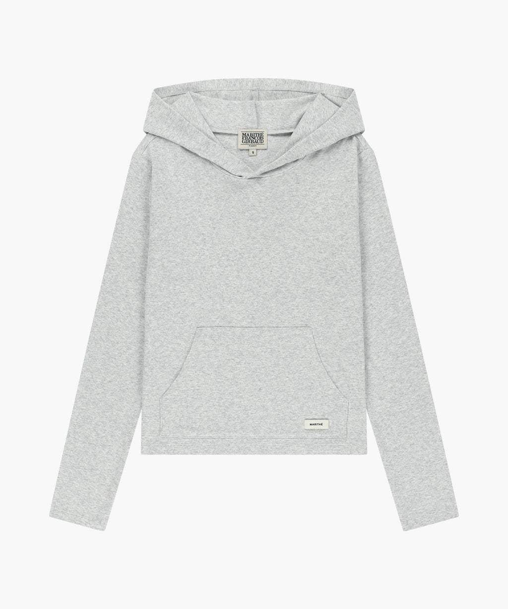 Marithe & Francois Girbaud - Basic Hoodie Long Sleeve (Light Heather Gray) product image 5 | TRAB K-Fashion Australia