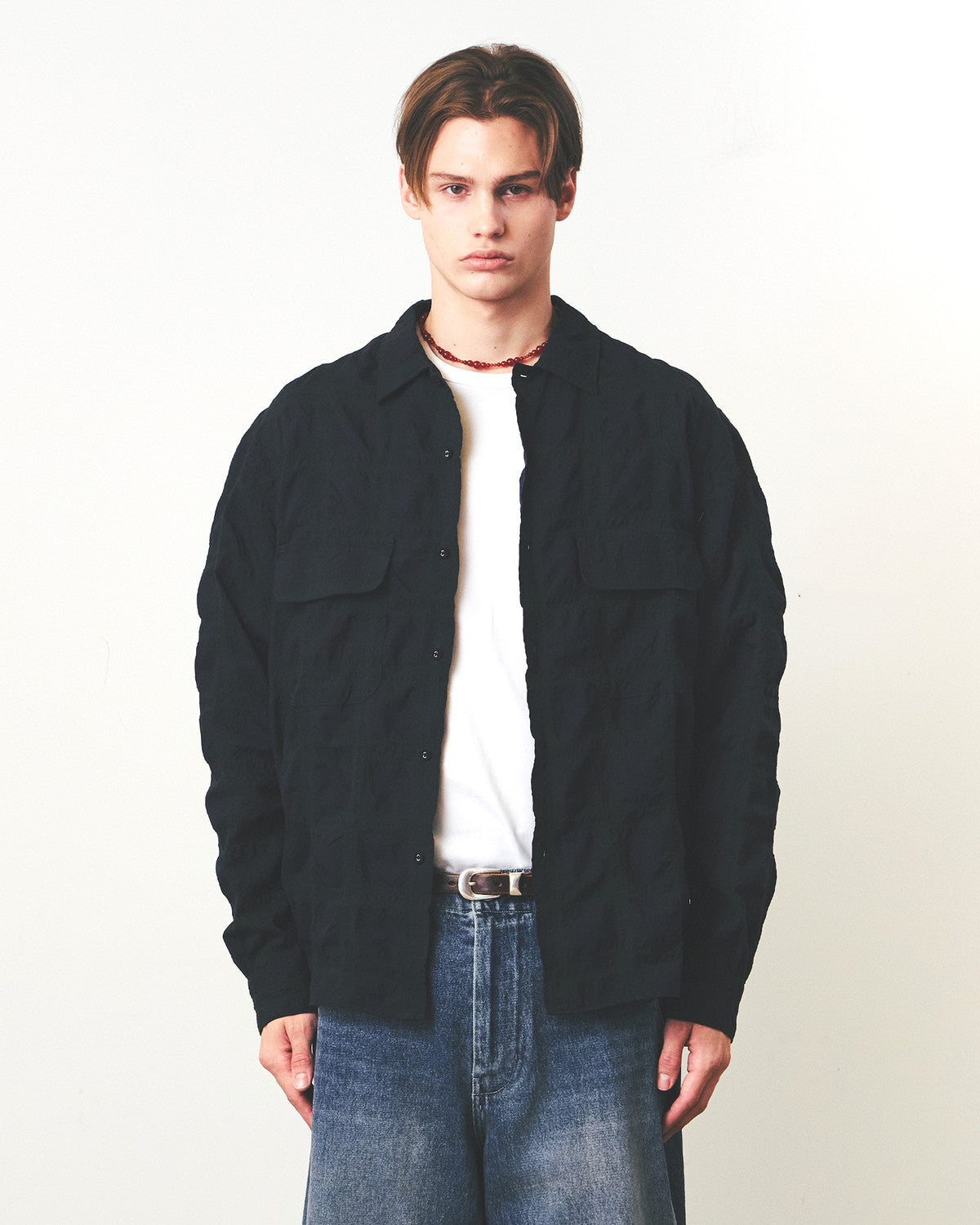 Eastlogue - Holiday Shirts (Navy Dot Embroidery) product image 2 | TRAB K-Fashion Australia