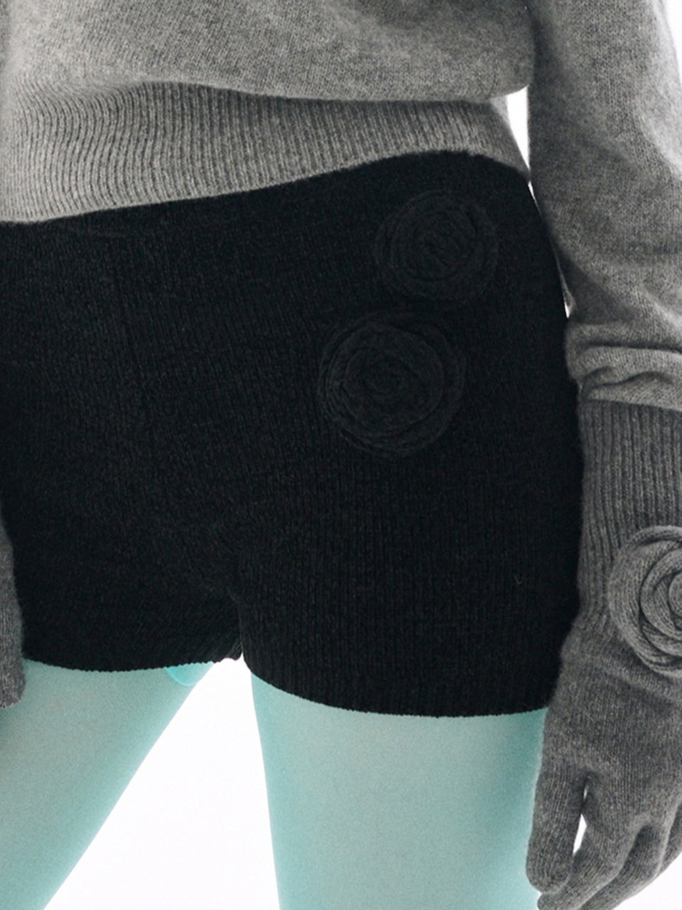 Mardi Mercredi - Knit Shorts Rose (Black) product image 1 | TRAB K-Fashion Australia