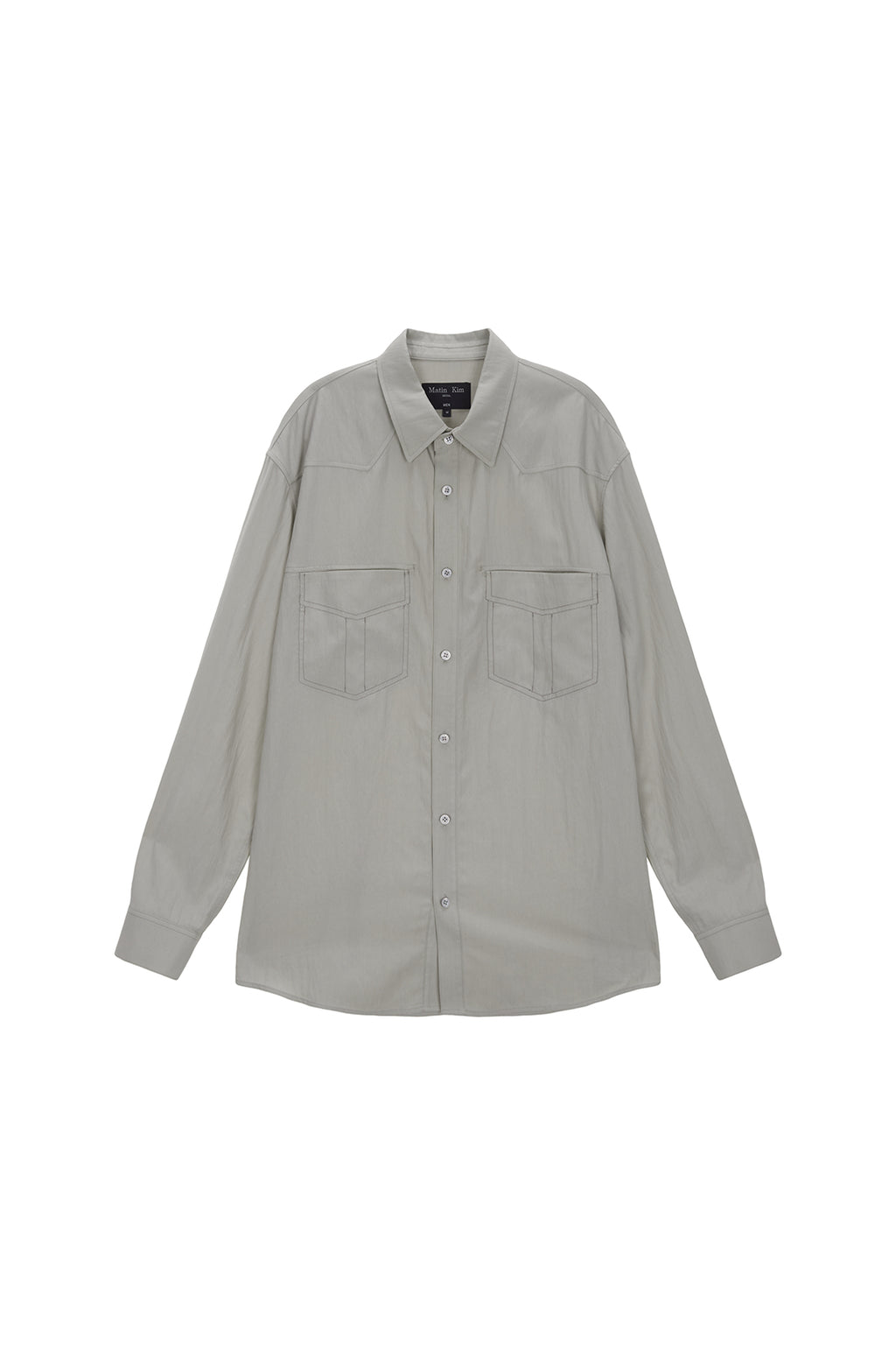 Matin Kim - Stitch Point Shirt (Light Grey) product image 1 | TRAB K-Fashion Australia