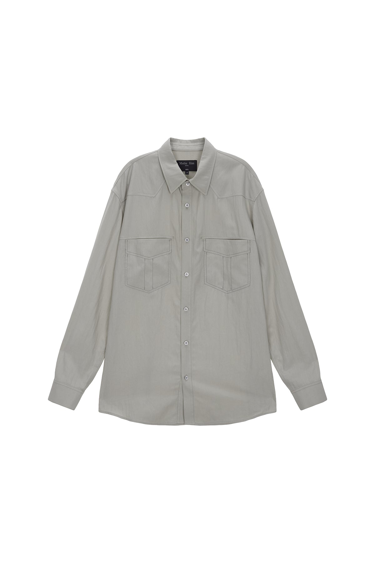 Matin Kim - Stitch Point Shirt (Light Grey) product image 1 | TRAB K-Fashion Australia