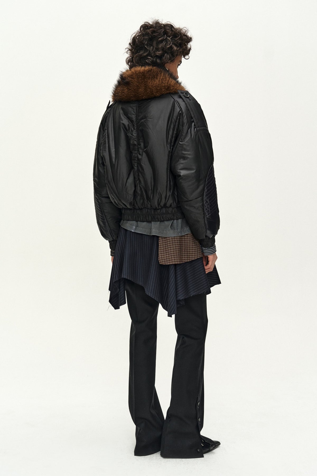 Andersson Bell - Fur Shawl Collar Puffer Jacket (Black) product image 4 | TRAB K-Fashion Australia