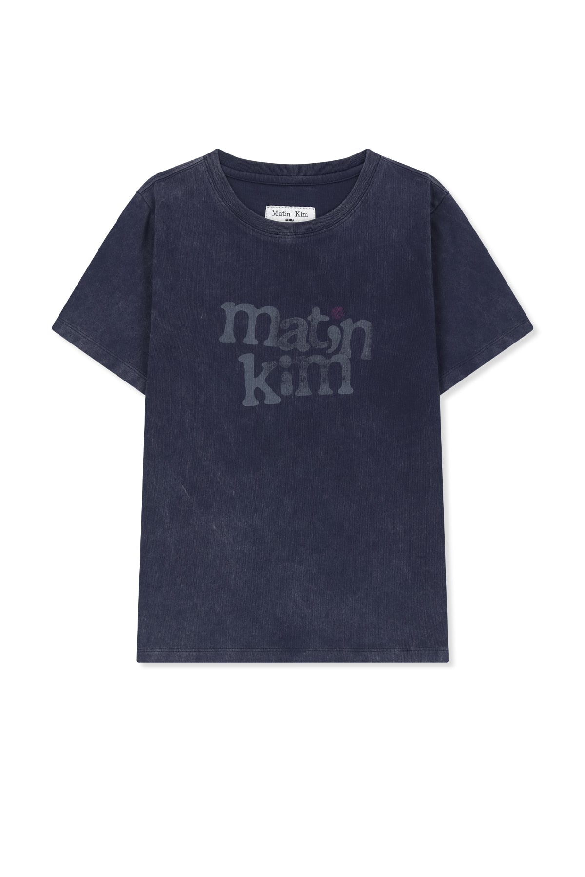 Matin Kim - Round Logo Graffiti Slim Top (Navy) product image 1 | TRAB K-Fashion Australia