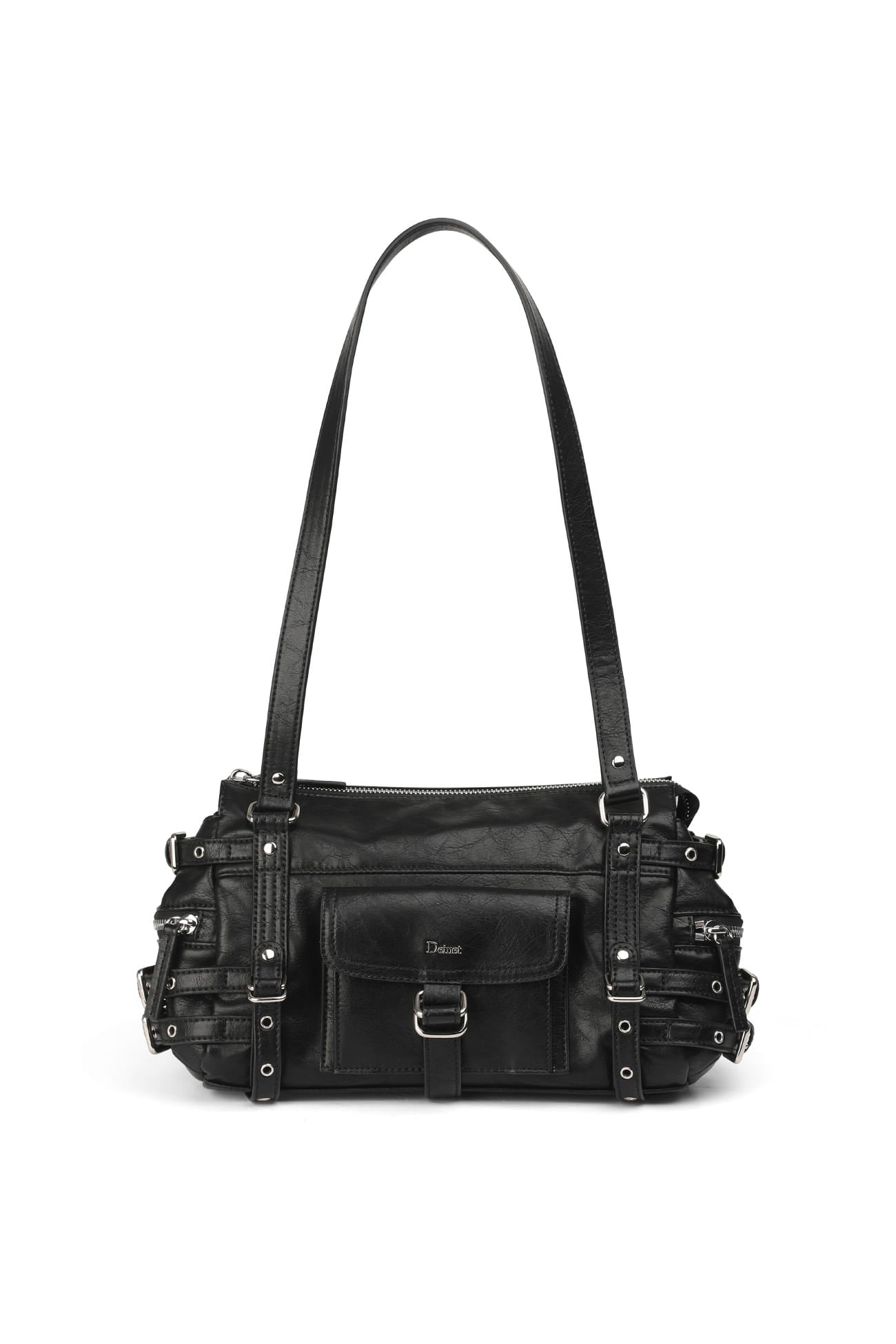 Deinet - Belted Pocket Mini Shoulder Bag (Black) product image 3 | TRAB K-Fashion Australia