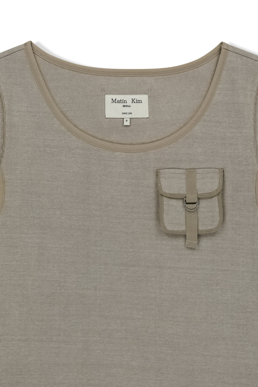 Matin Kim - Pocket Point Slim Fit Top (Beige) product image 3 | TRAB K-Fashion Australia
