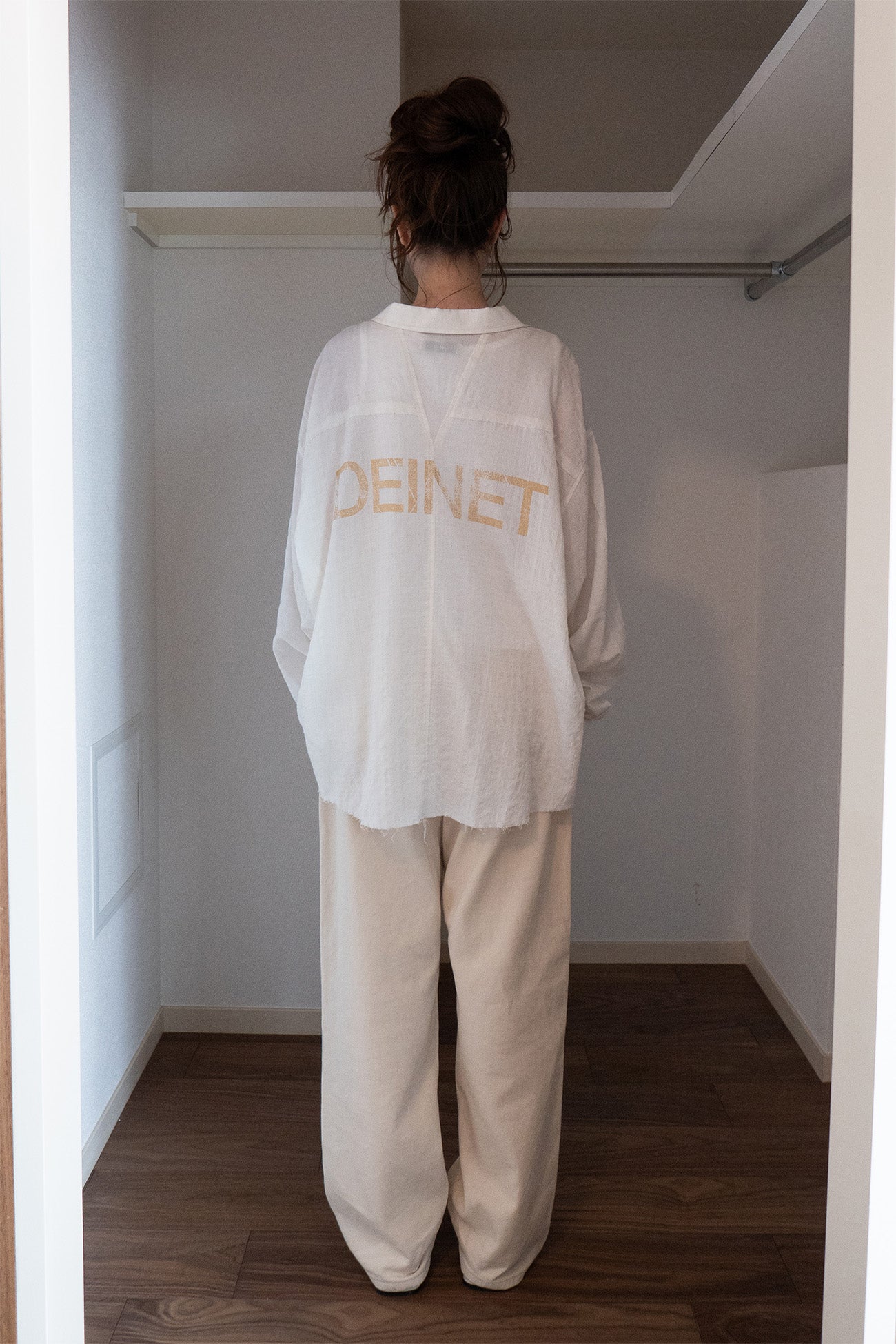 Deinet - Checked Sheersucker Shirt (Ivory) product image 3 | TRAB K-Fashion Australia