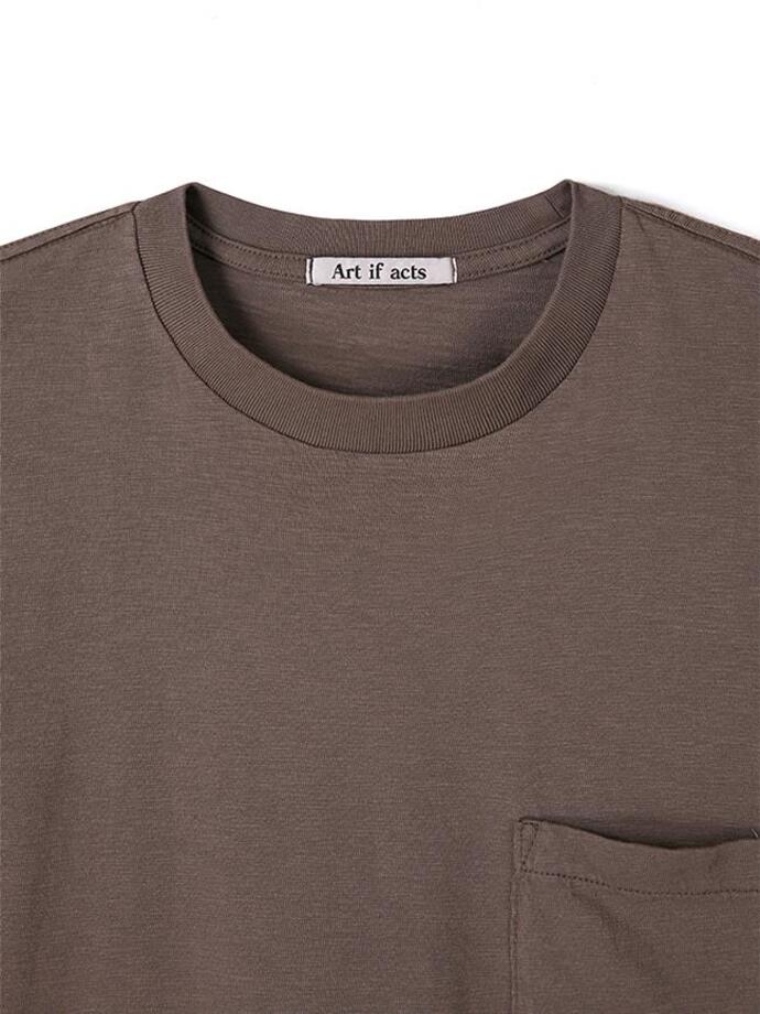 Art if acts - Garment Dyed Slub Pocket T-Shirt (Brown) product image 9 | TRAB K-Fashion Australia