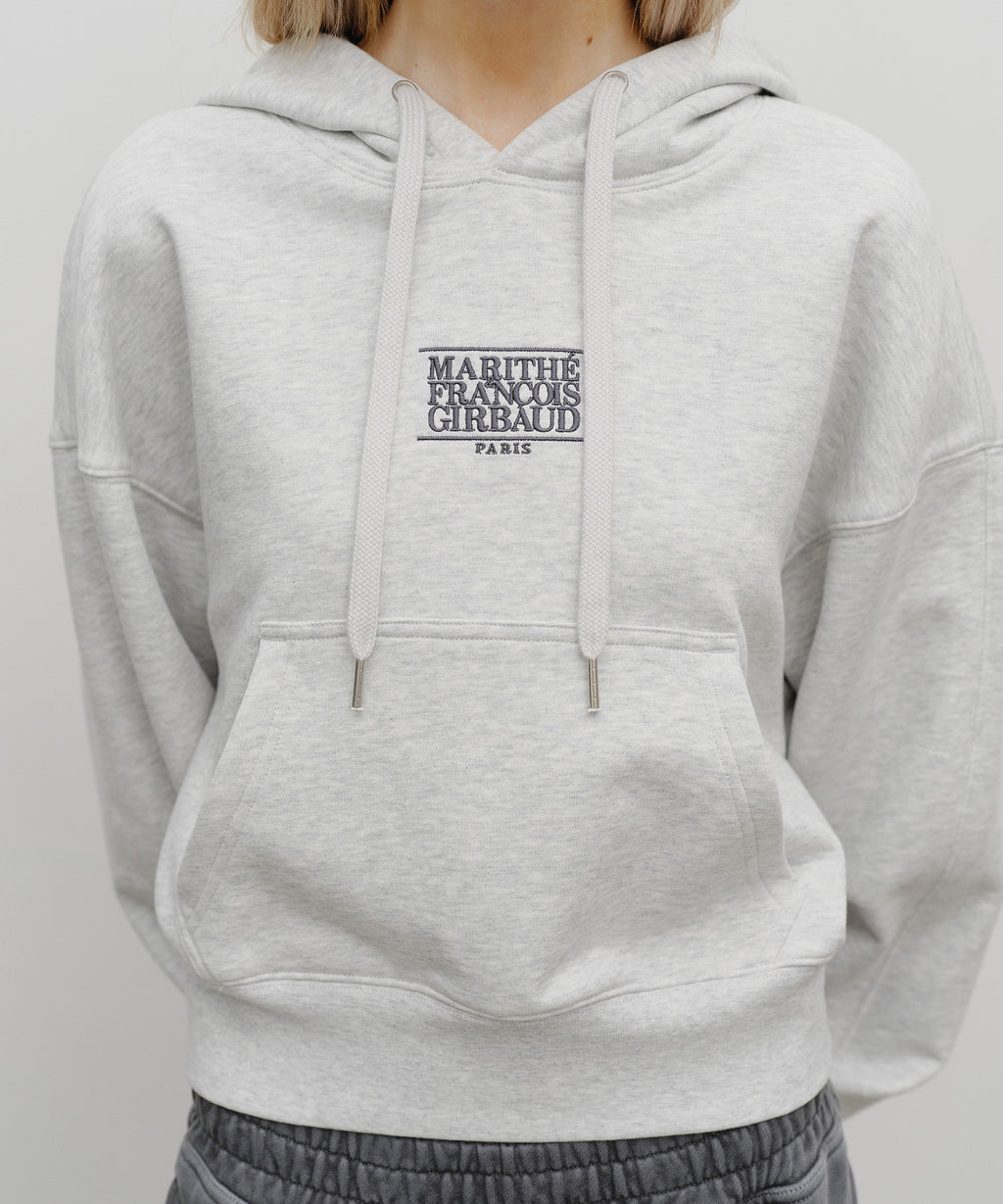 Marithe & Francois Girbaud - Small Classic Logo Crop Hoodie (Light Heather Gray) product image 4 | TRAB K-Fashion Australia