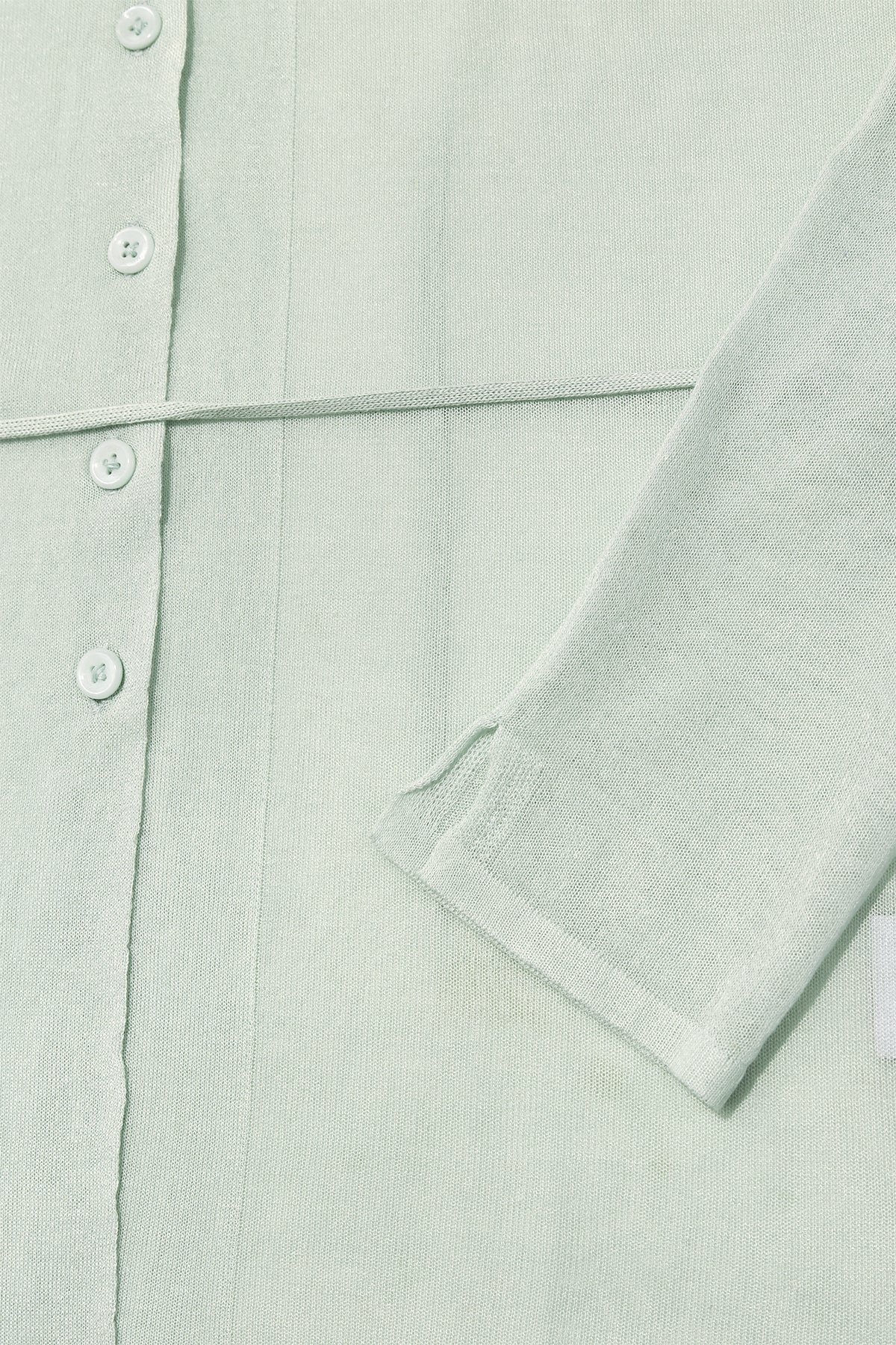 Matin Kim - String Point Plain Long Cardigan (Mint) product image 4 | TRAB K-Fashion Australia