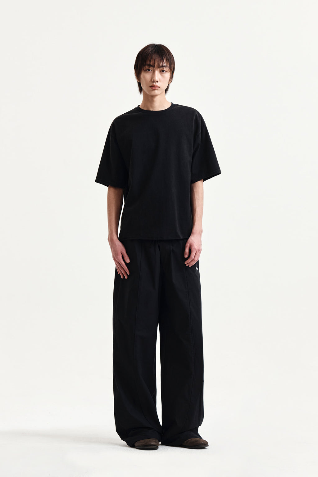 Matin Kim - Raw Cut Graffiti Logo Top (Black) product image 8 | TRAB K-Fashion Australia