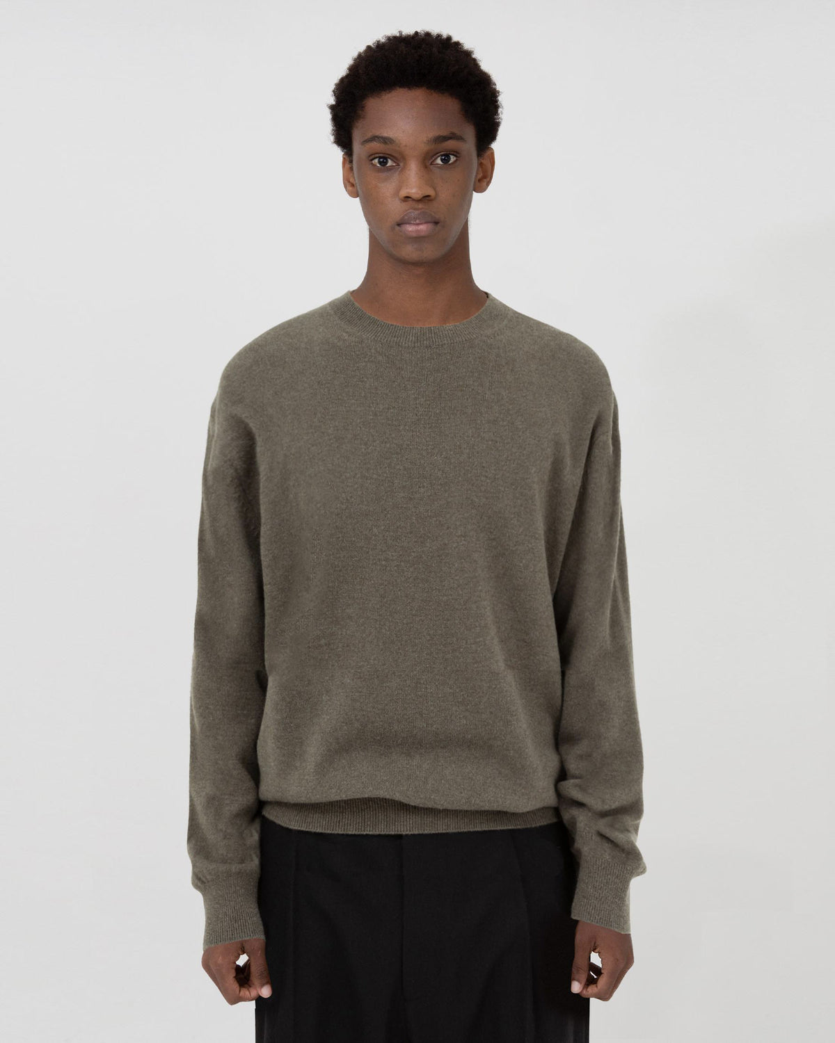 Brownyard - Extra Super Fine Crewneck Knit (Olive) product image 1 | TRAB K-Fashion Australia