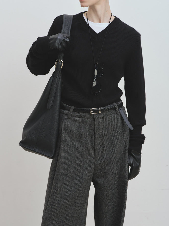 Tonywack - Deep Tuck Wide-Leg Trousers (Grey) product image 6 | TRAB K-Fashion Australia