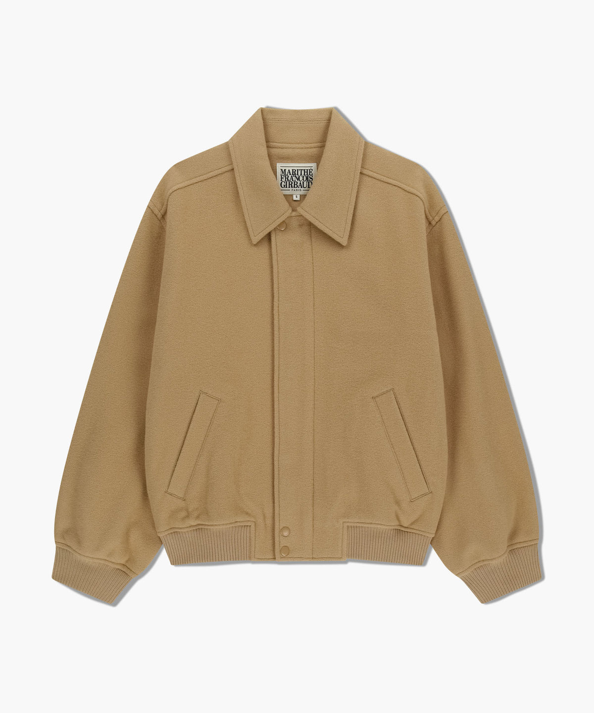 Marithe & Francois Girbaud - Wool Collar Varsity Jacket (Beige) product image 6 | TRAB K-Fashion Australia