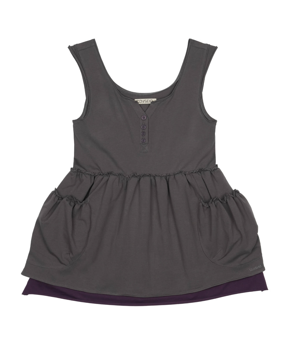 Coyseio - Shirring Pocket Sleeveless (Charcoal) product image 11 | TRAB K-Fashion Australia