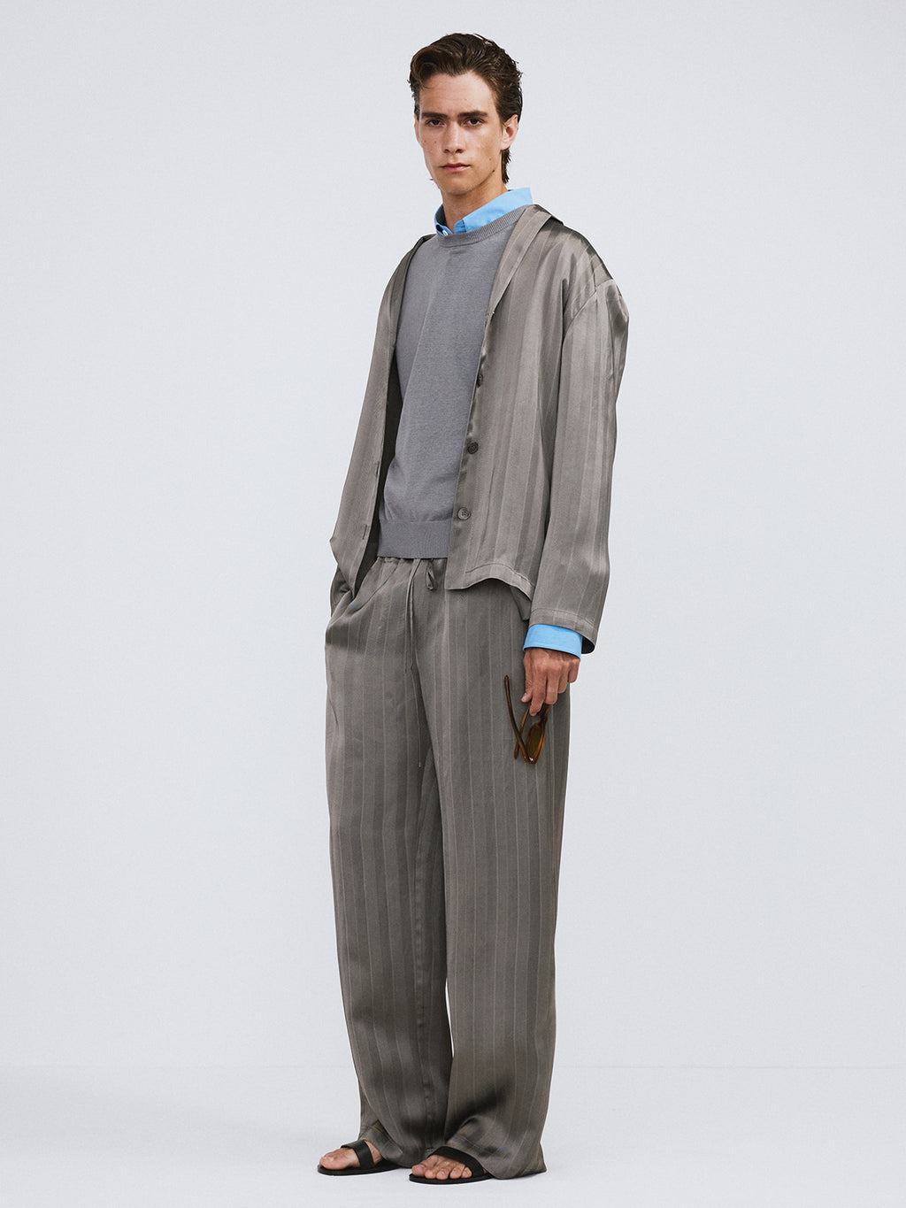Recto - Silky Lounge Shirt (Midnight Grey) product image 3 | TRAB K-Fashion Australia