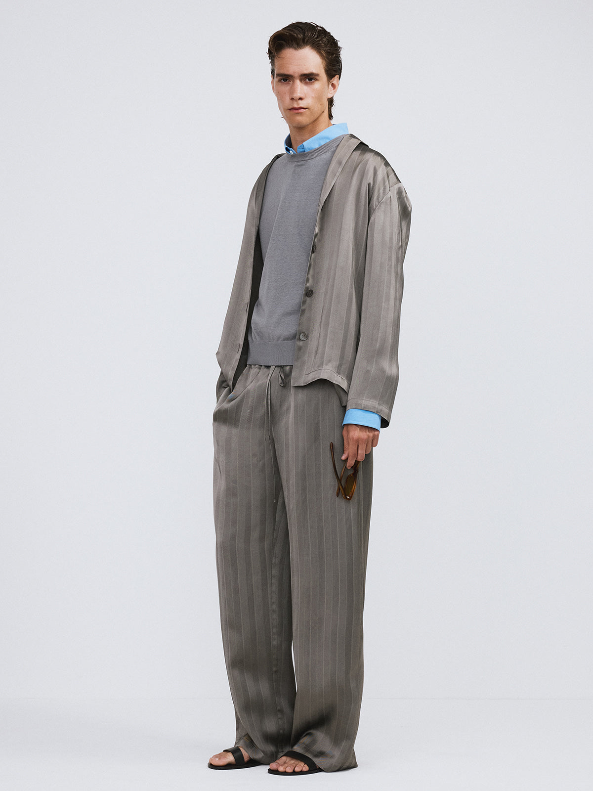 Recto - Silky Lounge Shirt (Midnight Grey) product image 3 | TRAB K-Fashion Australia