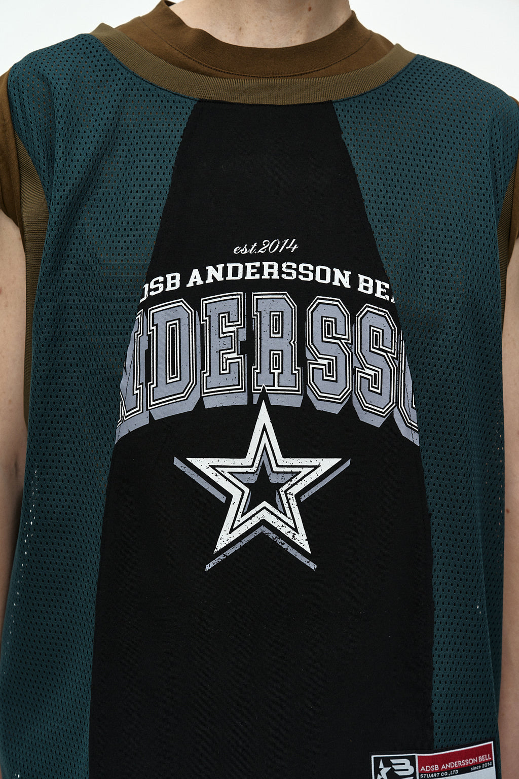 Andersson Bell - Basketball Jersey Layered Roll Up T-Shirt (Khaki/Green) product image 5 | TRAB K-Fashion Australia