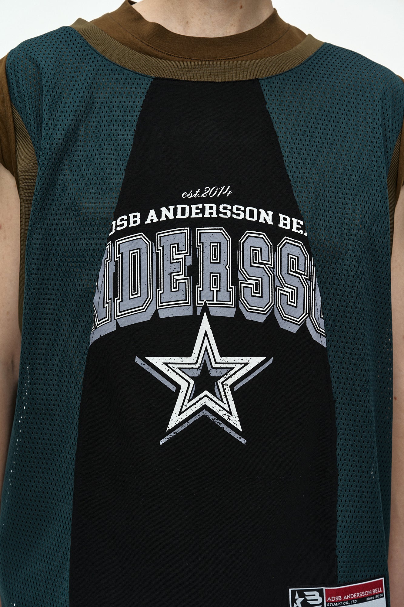 Andersson Bell - Basketball Jersey Layered Roll Up T-Shirt (Khaki/Green) product image 5 | TRAB K-Fashion Australia