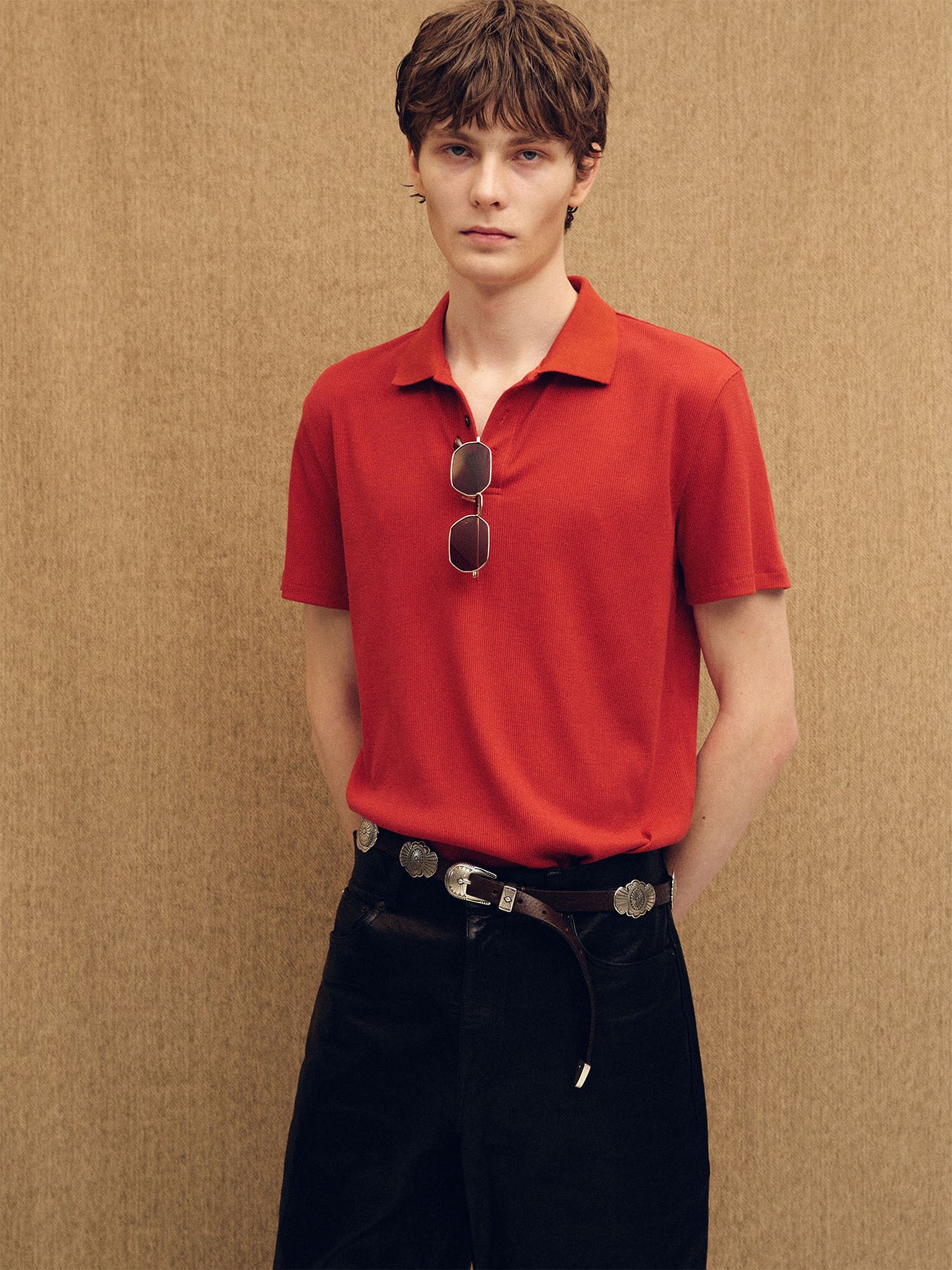 Tonywack - Soft Ribbed Polo Shirt (Dark Red) product image 8 | TRAB K-Fashion Australia