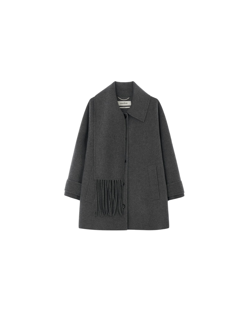 Kimhe Kim - Scarf Detail Half Coat (Charcoal) product image 11 | TRAB K-Fashion Australia