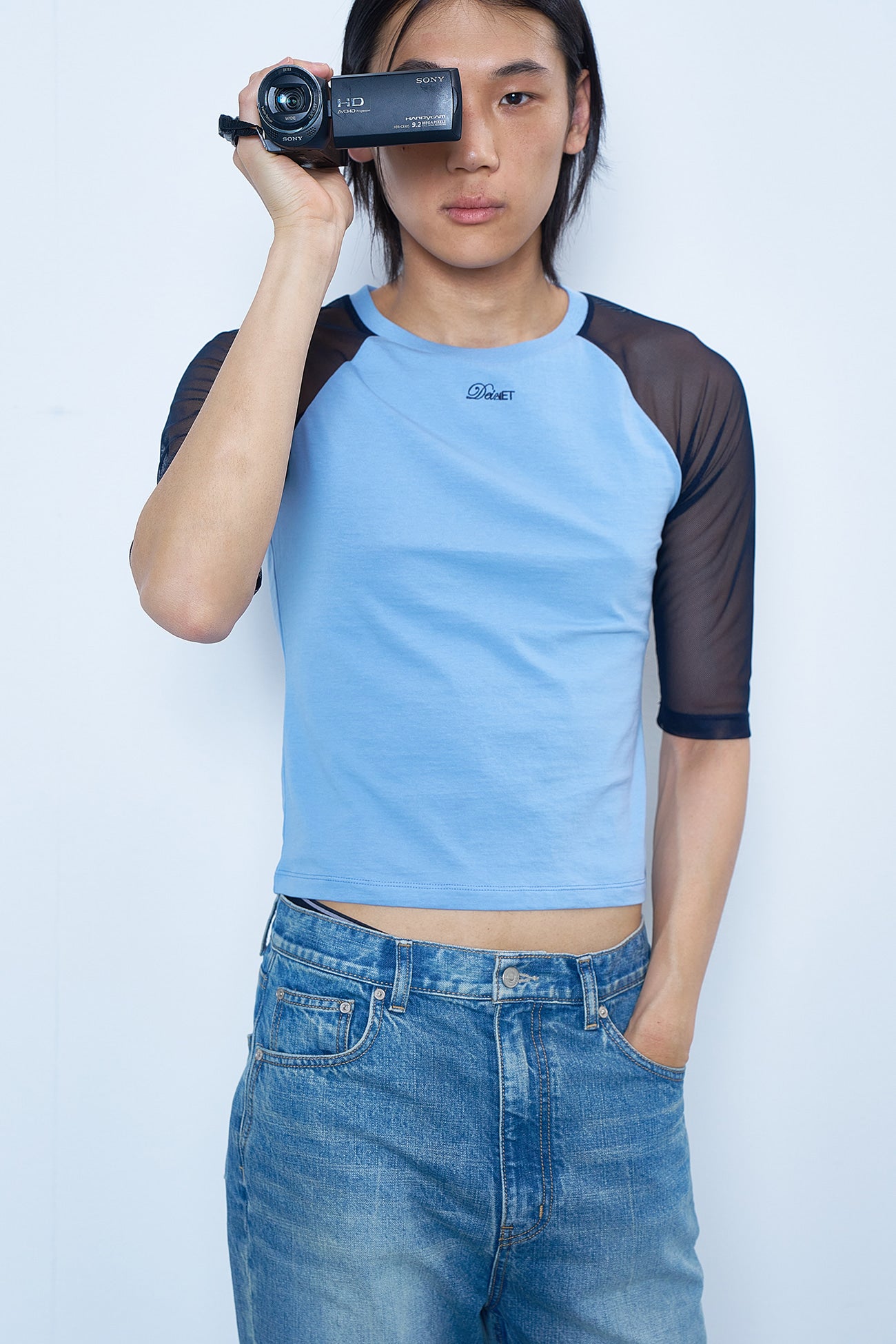 Deinet - Mesh Contrast Raglan Half Sleeve (Blue) product image 5 | TRAB K-Fashion Australia
