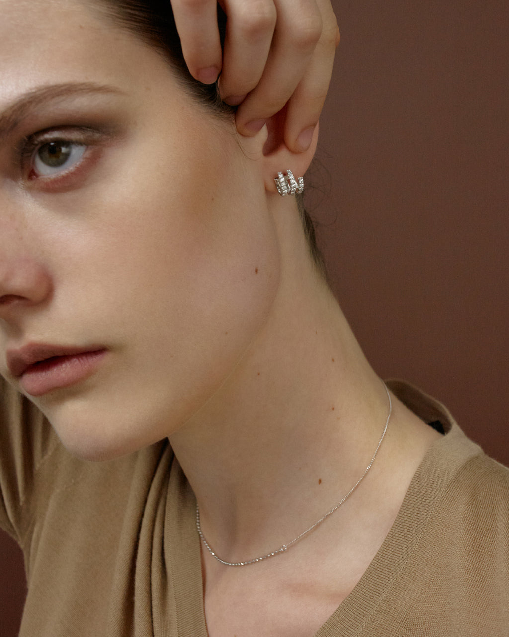 Numbering - Flat Coil Pave Earrings #4113 product image 1 | TRAB K-Fashion Australia